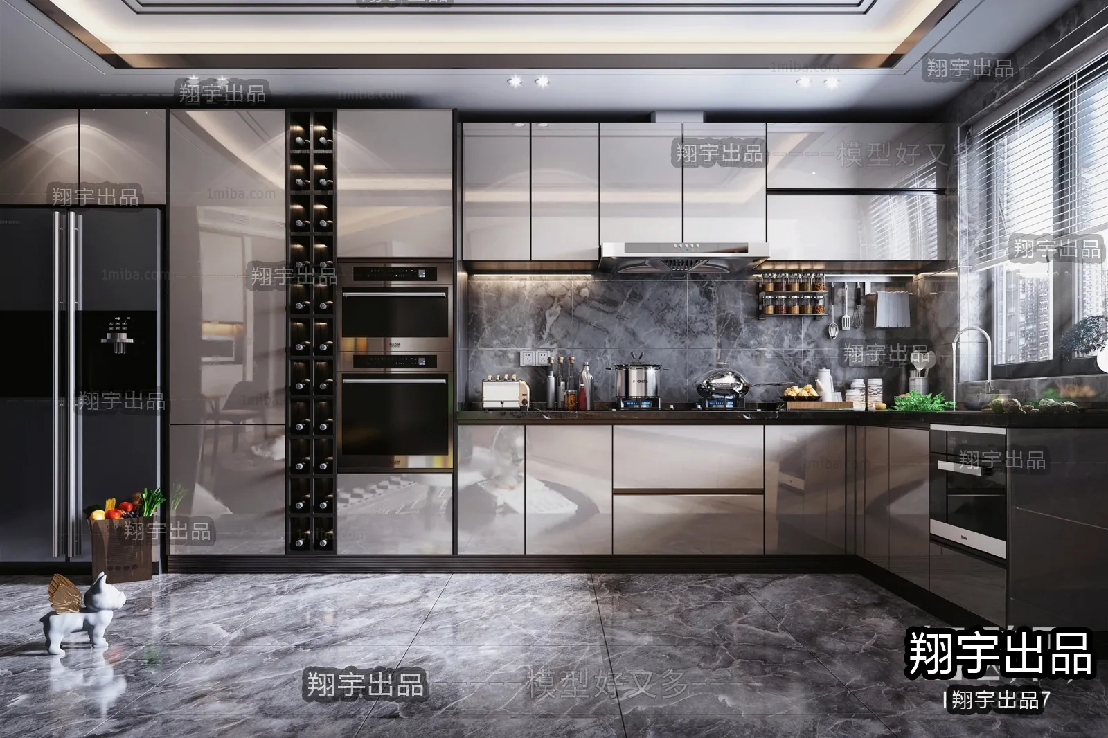 Kitchen 3D Interior Scene - 3D Models - 053