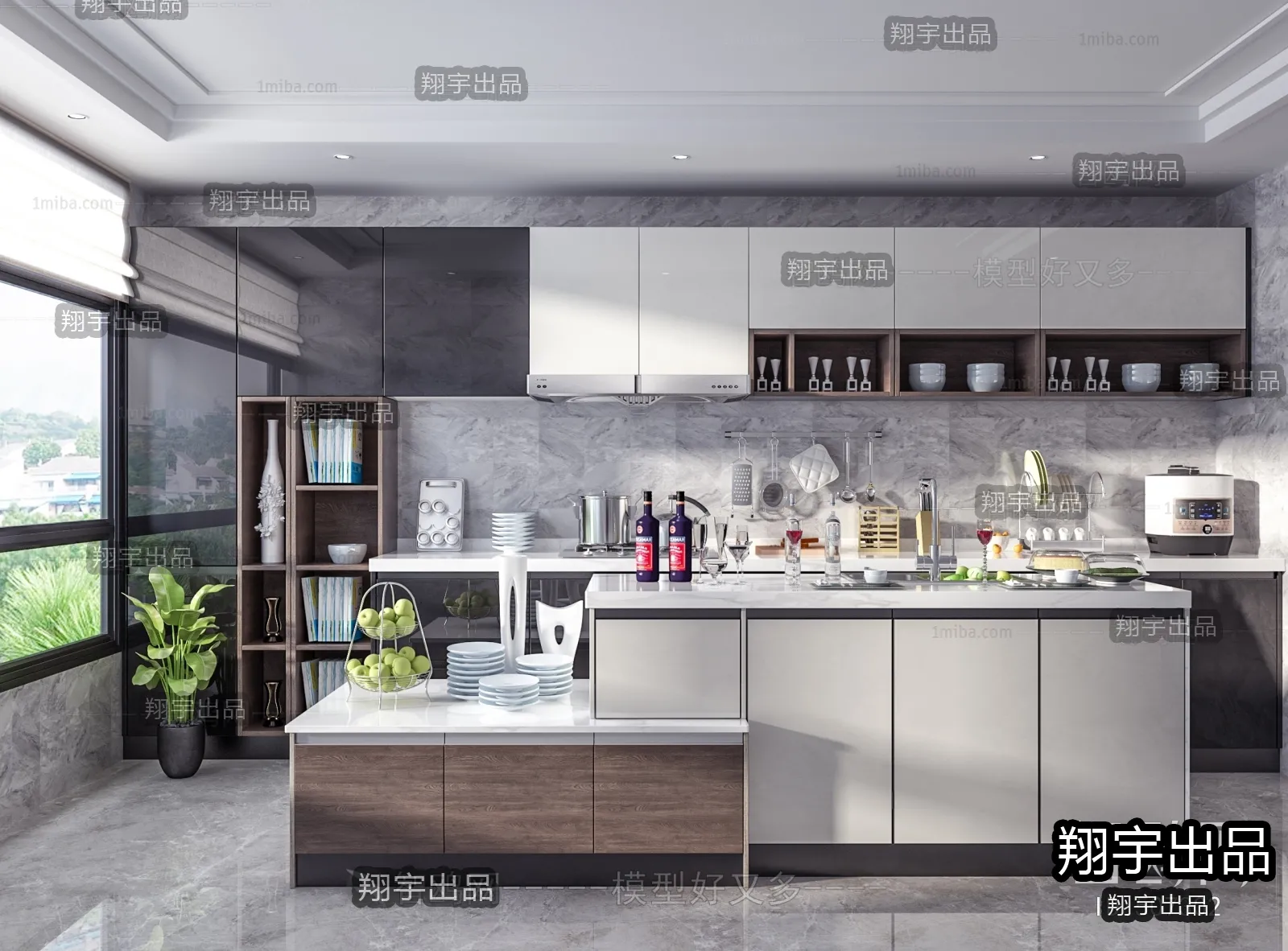Kitchen 3D Interior Scene - 3D Models - 054