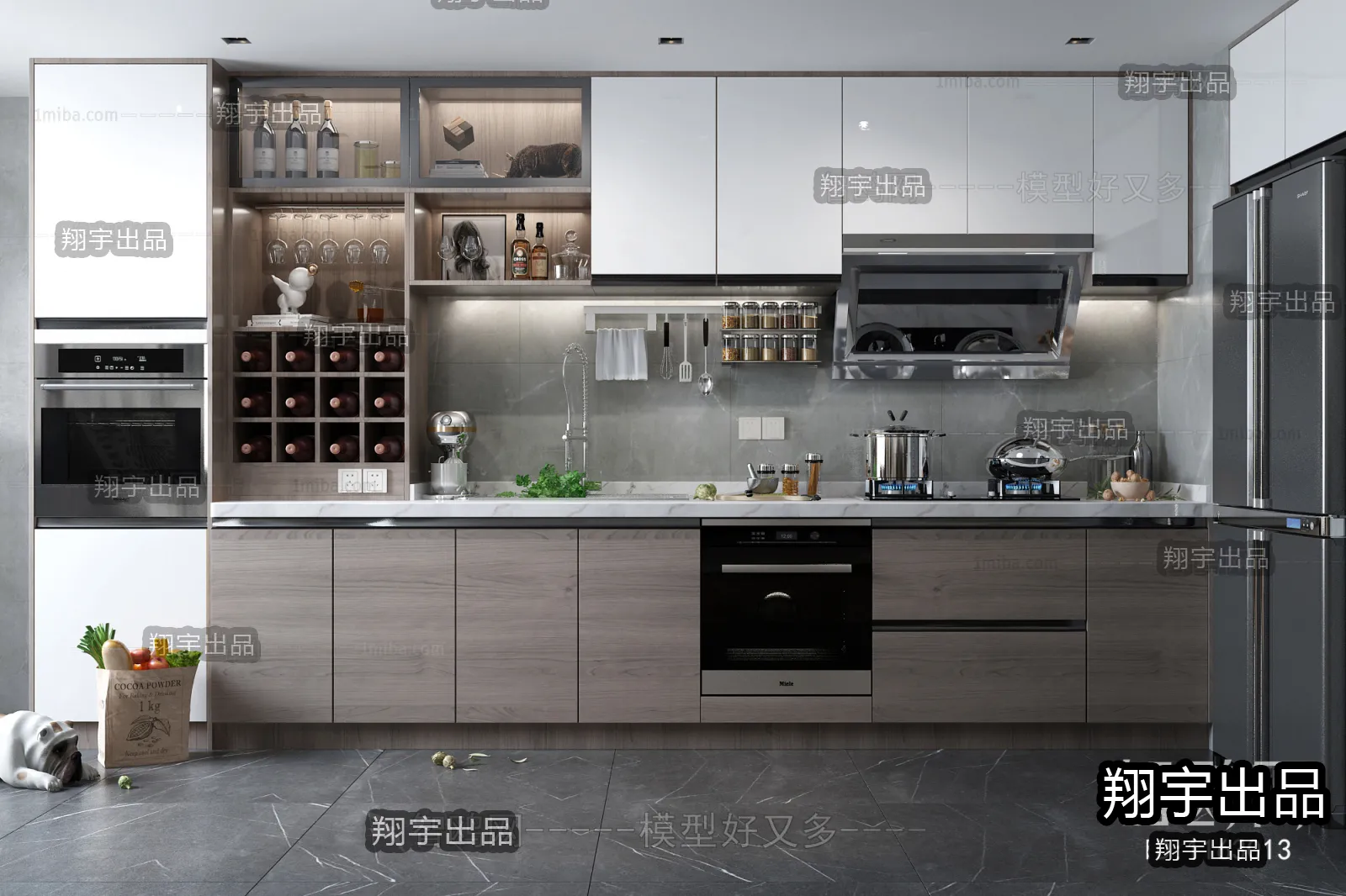 Kitchen 3D Interior Scene - 3D Models - 055
