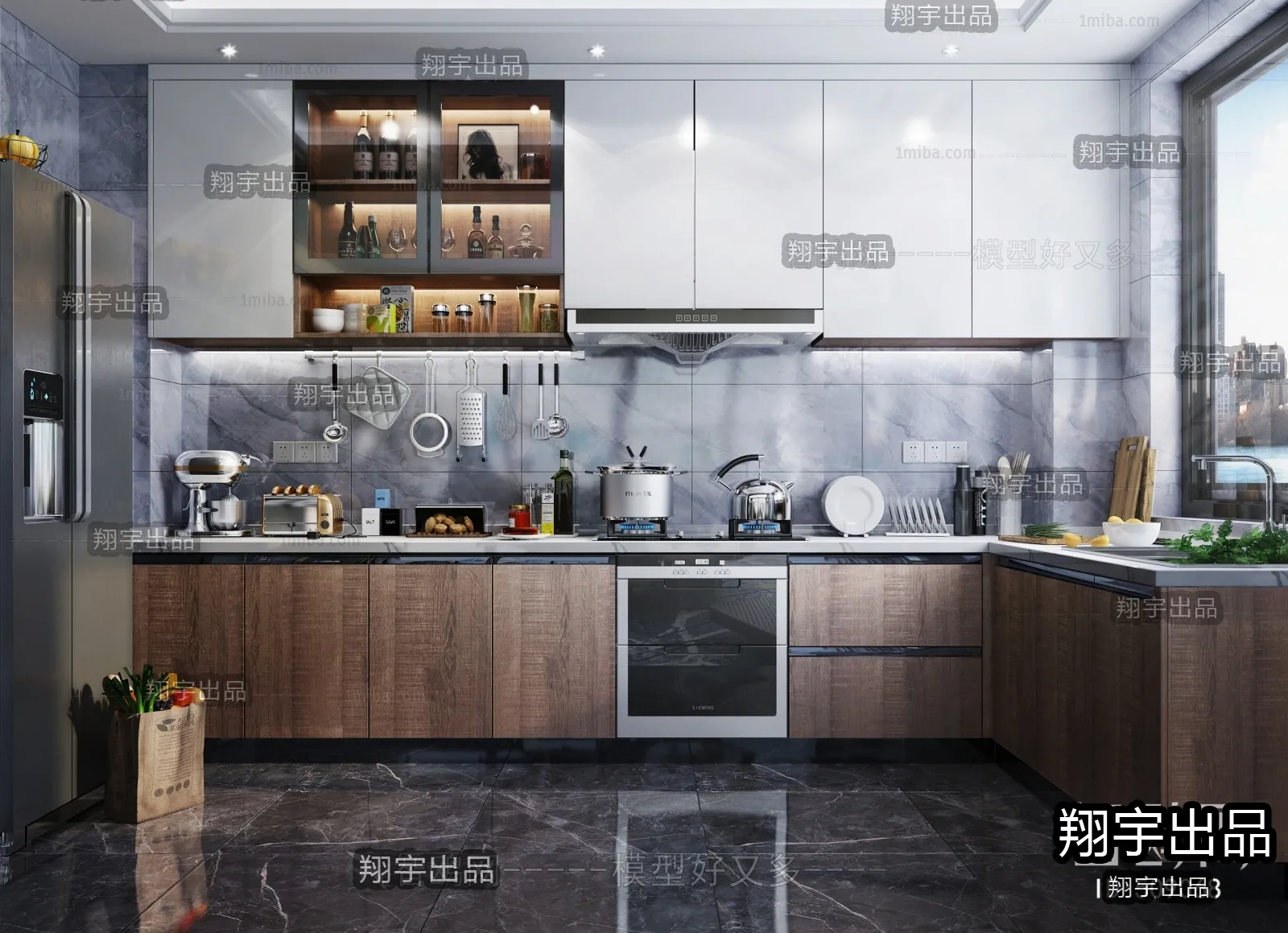 Kitchen 3D Interior Scene - 3D Models - 059