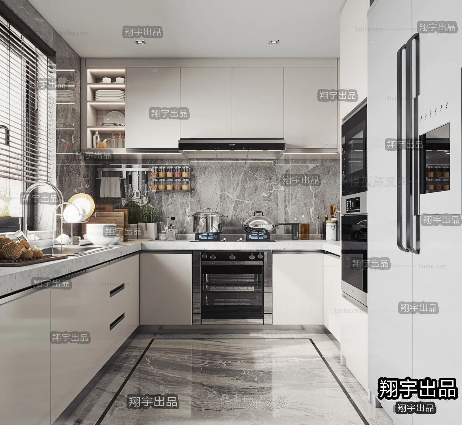 Kitchen 3D Interior Scene - 3D Models - 061