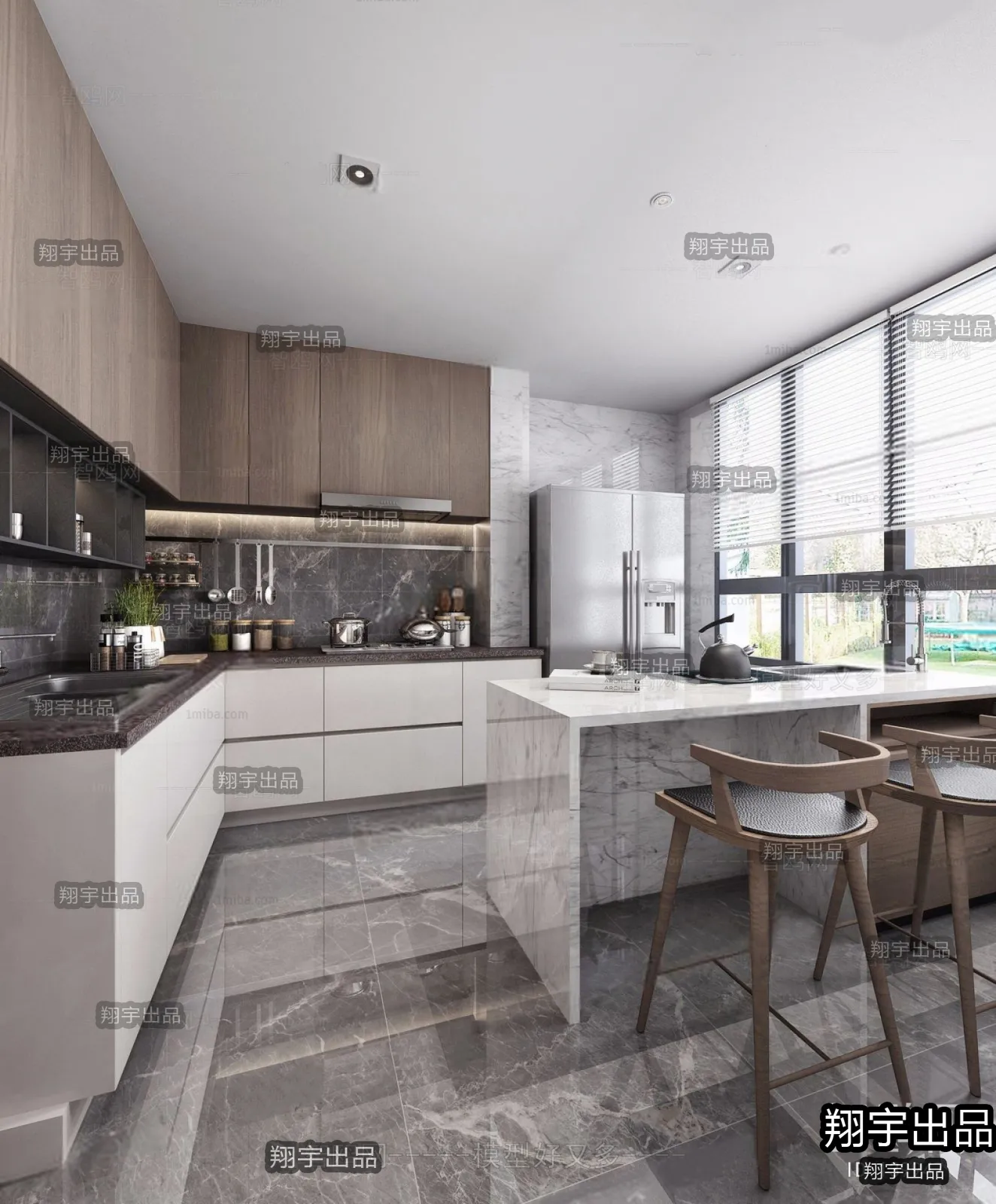 Kitchen 3D Interior Scene - 3D Models - 062