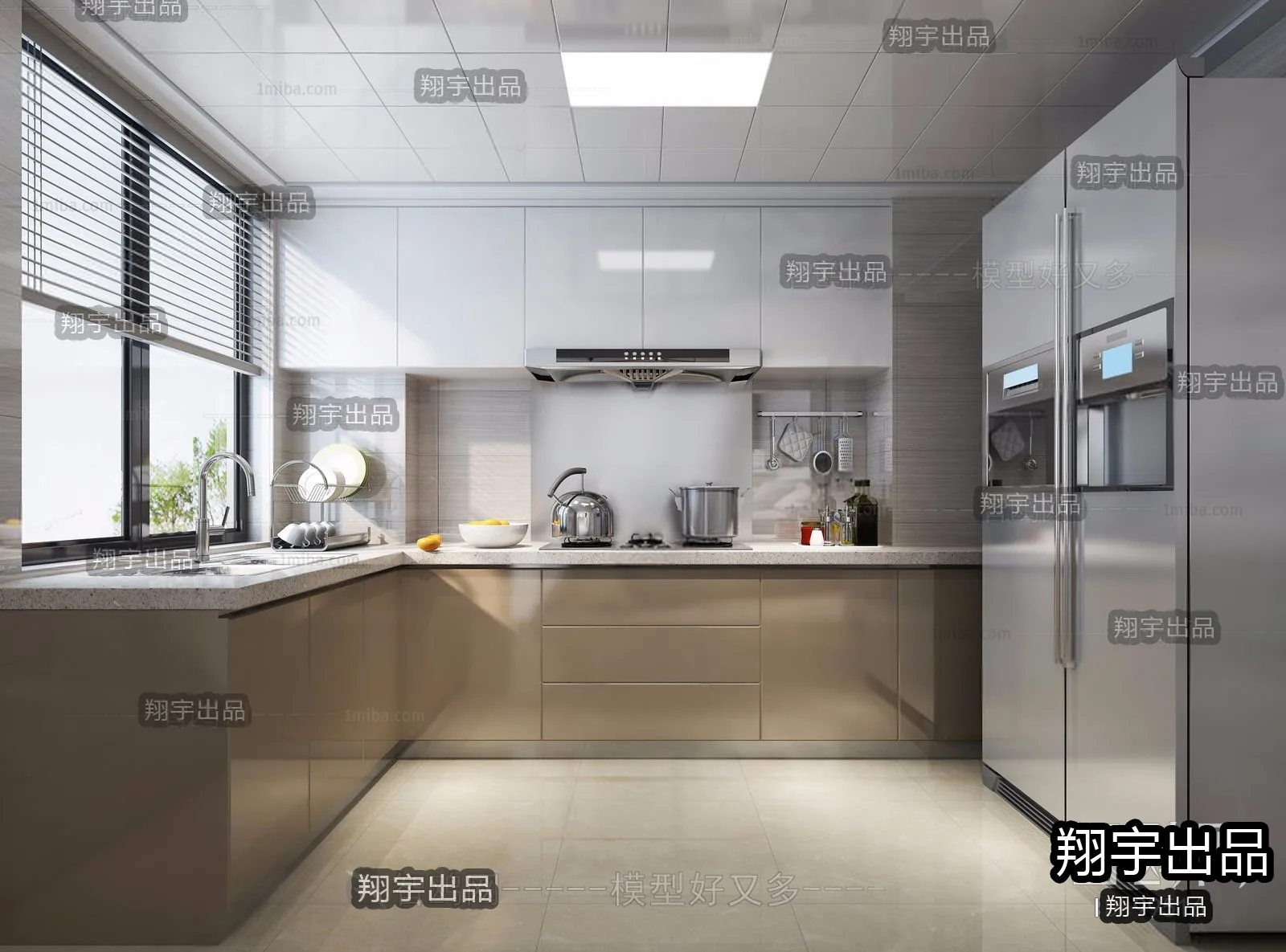 Kitchen 3D Interior Scene - 3D Models - 064