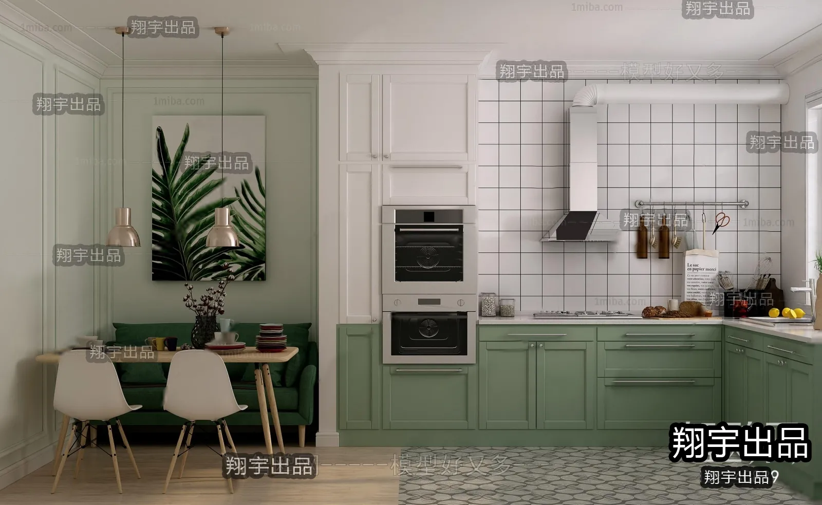 Kitchen 3D Interior Scene - 3D Models - 067