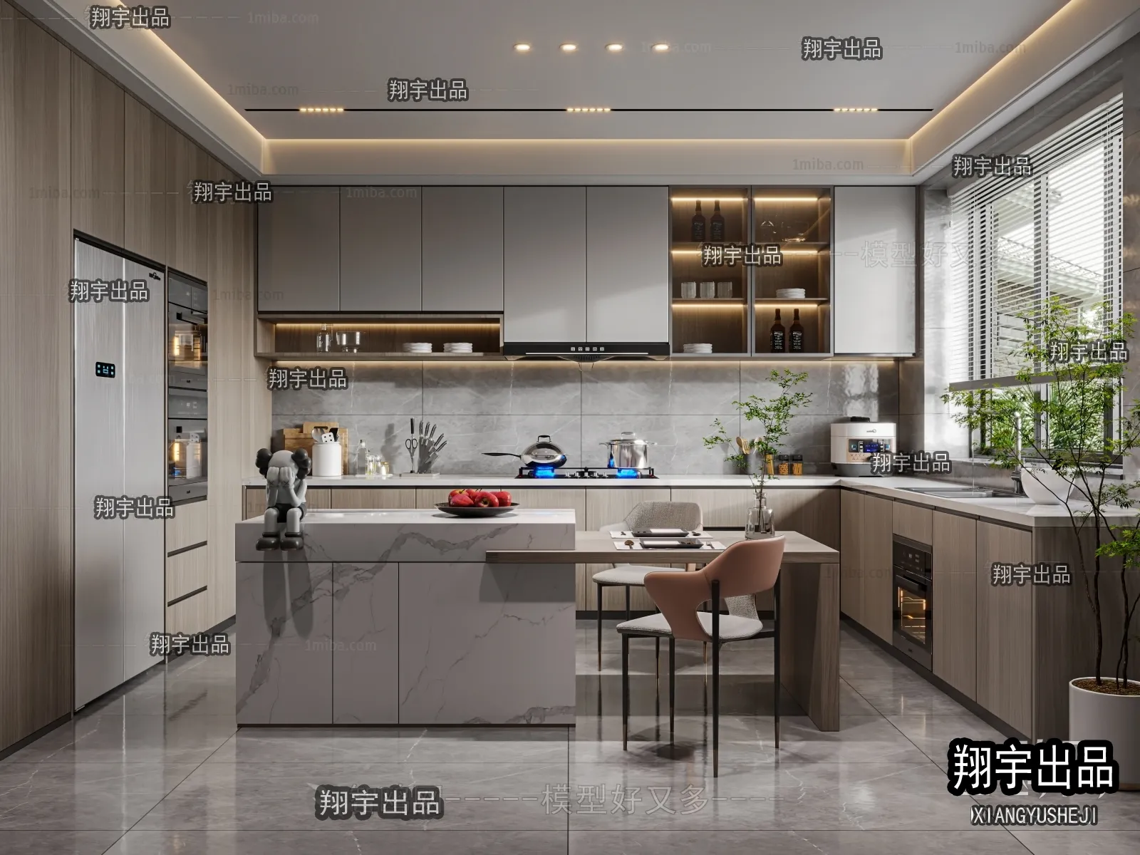 Kitchen 3D Interior Scene - 3D Models - 068