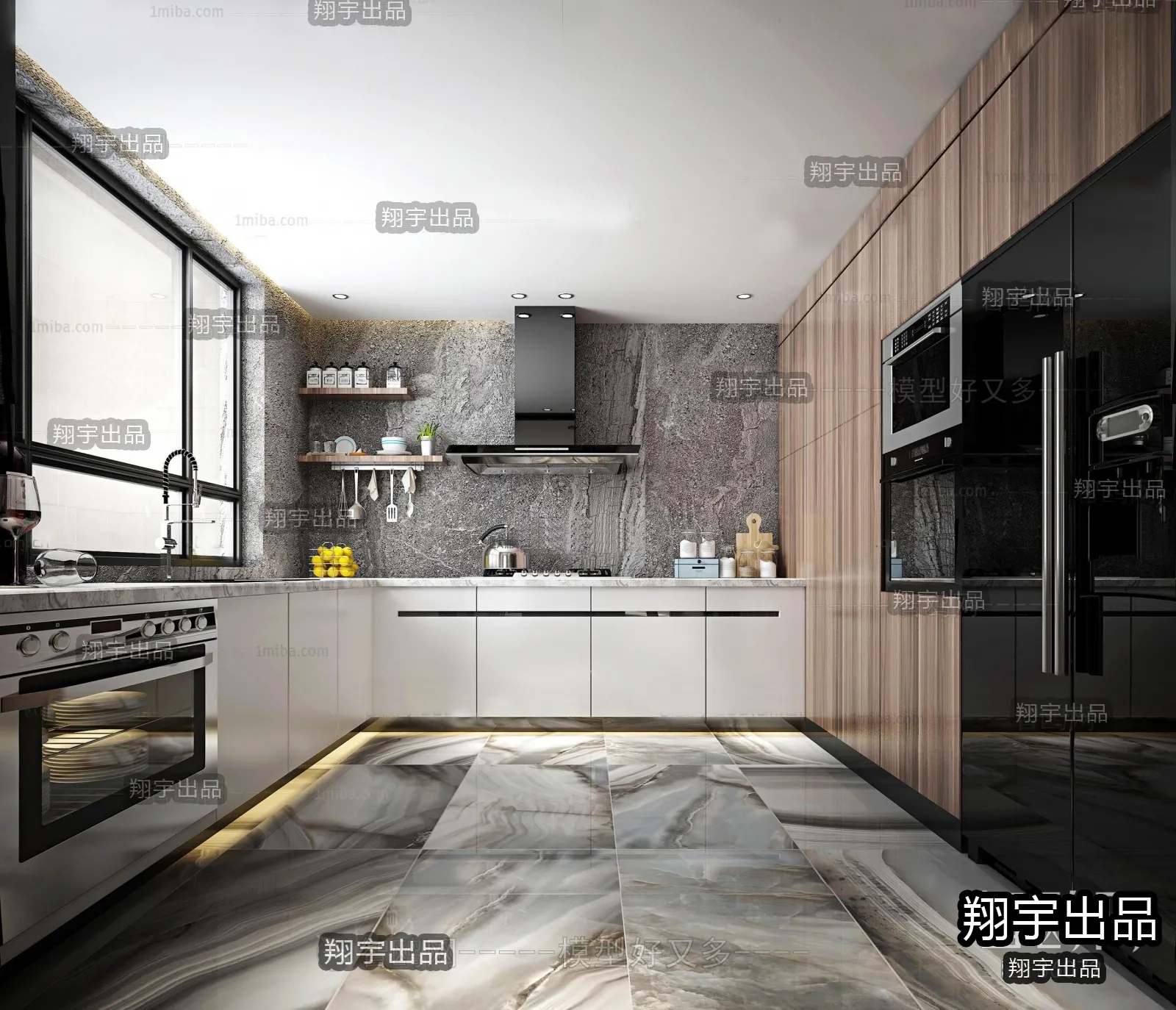 Kitchen 3D Interior Scene - 3D Models - 069