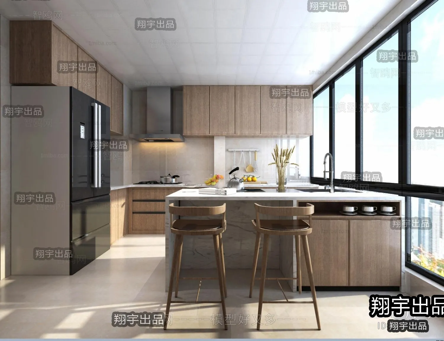 Kitchen 3D Interior Scene - 3D Models - 070