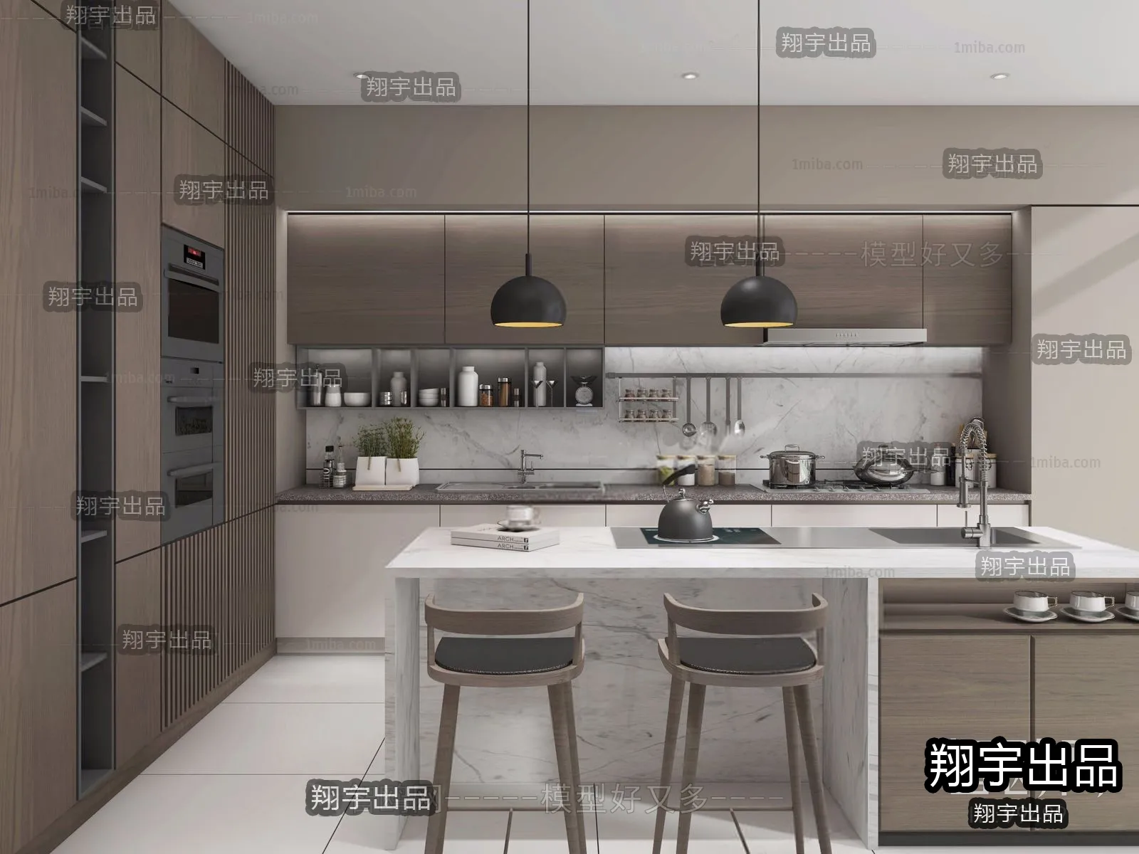 Kitchen 3D Interior Scene - 3D Models - 071