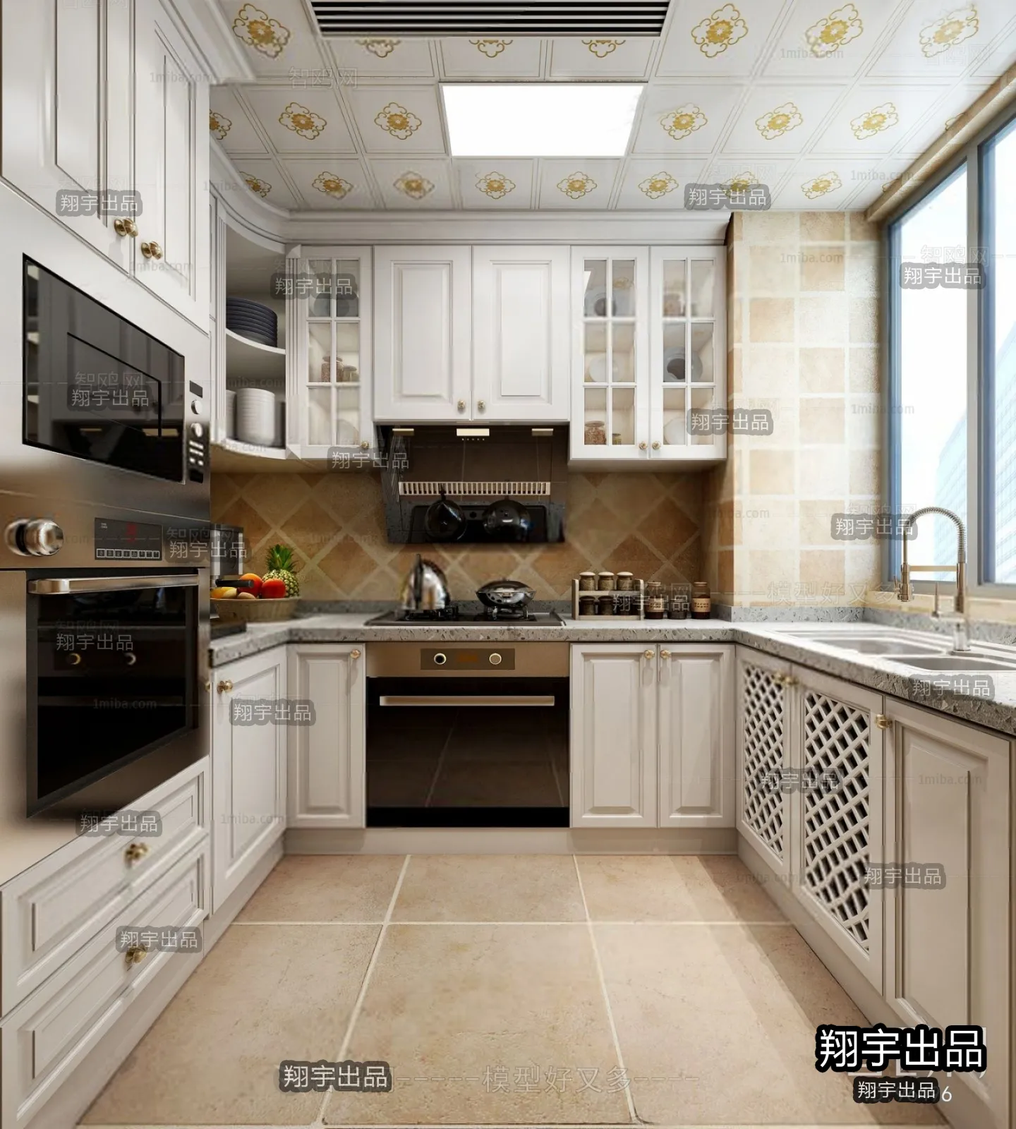 Kitchen 3D Interior Scene - 3D Models - 073