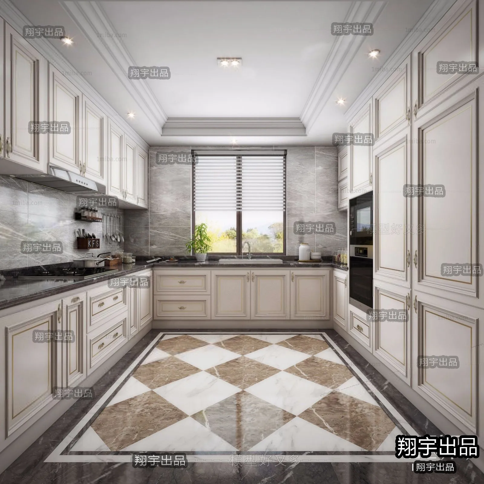 Kitchen 3D Interior Scene - 3D Models - 074