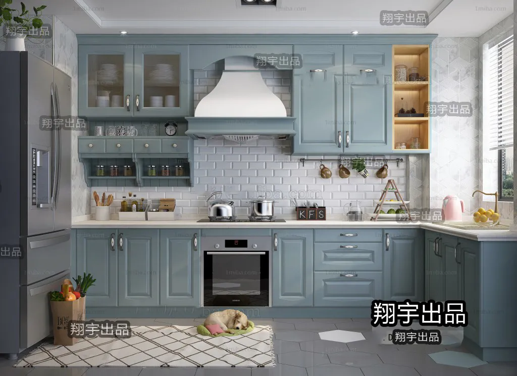 Kitchen 3D Interior Scene - 3D Models - 077