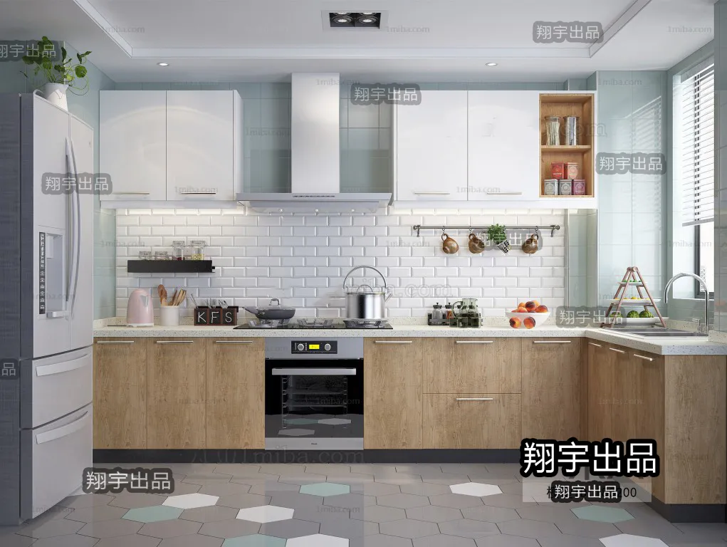 Kitchen 3D Interior Scene - 3D Models - 078