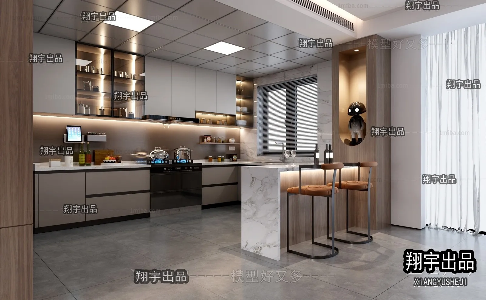 Kitchen 3D Interior Scene - 3D Models - 079