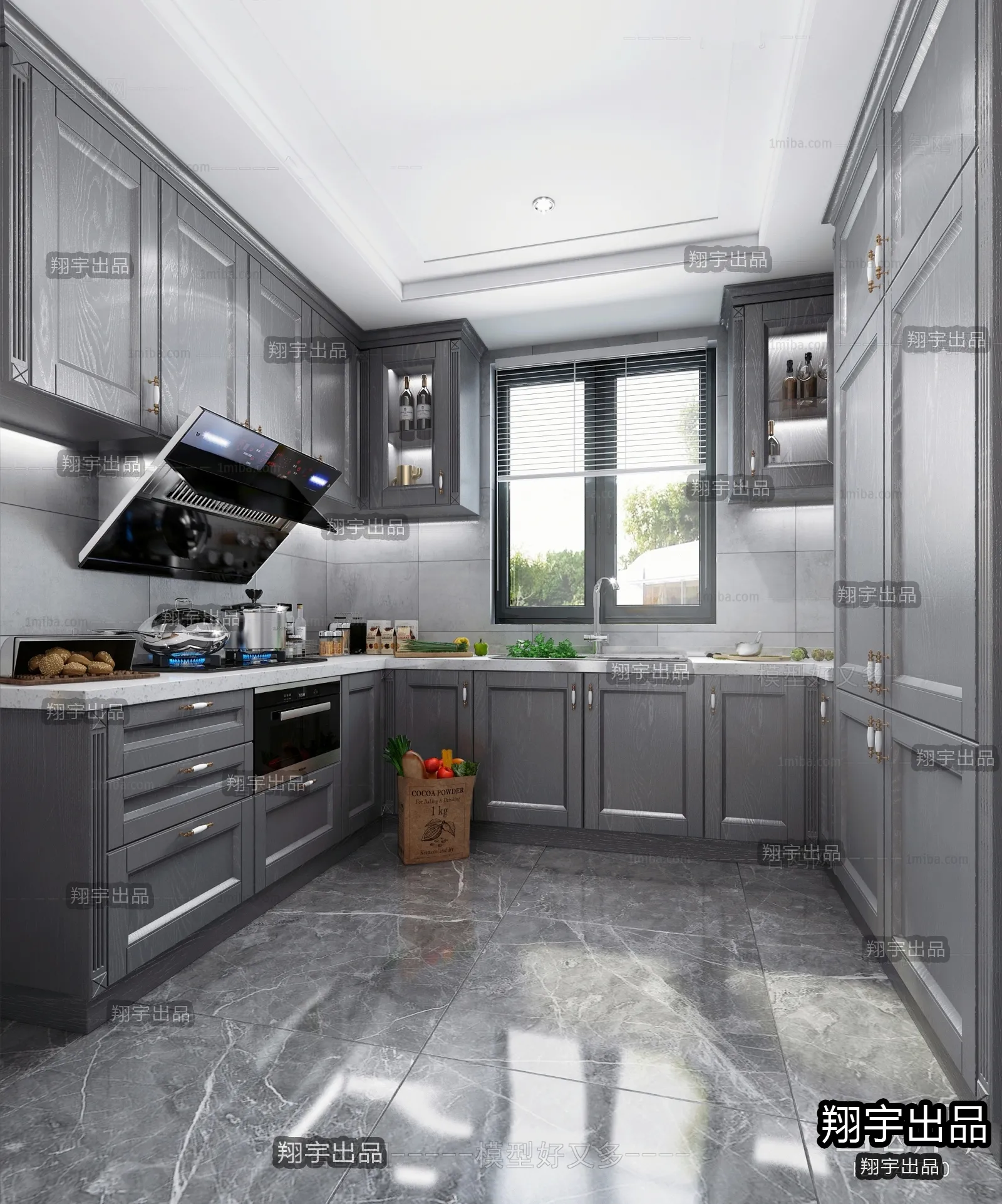 Kitchen 3D Interior Scene - 3D Models - 080