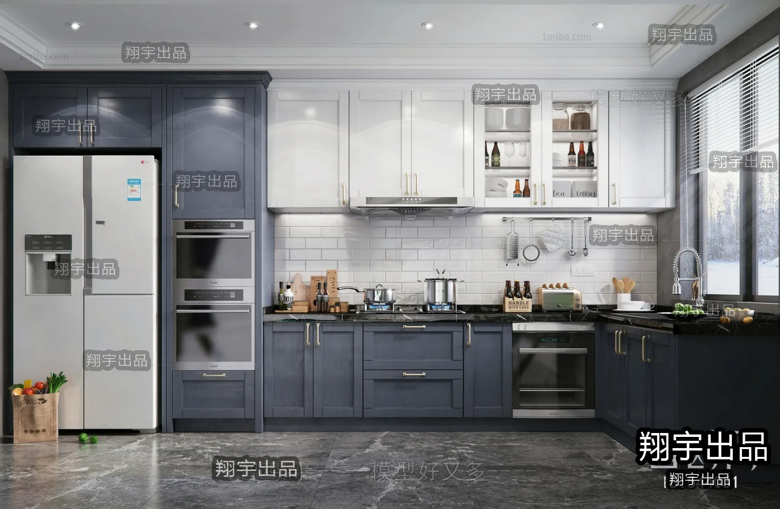 Kitchen 3D Interior Scene - 3D Models - 082