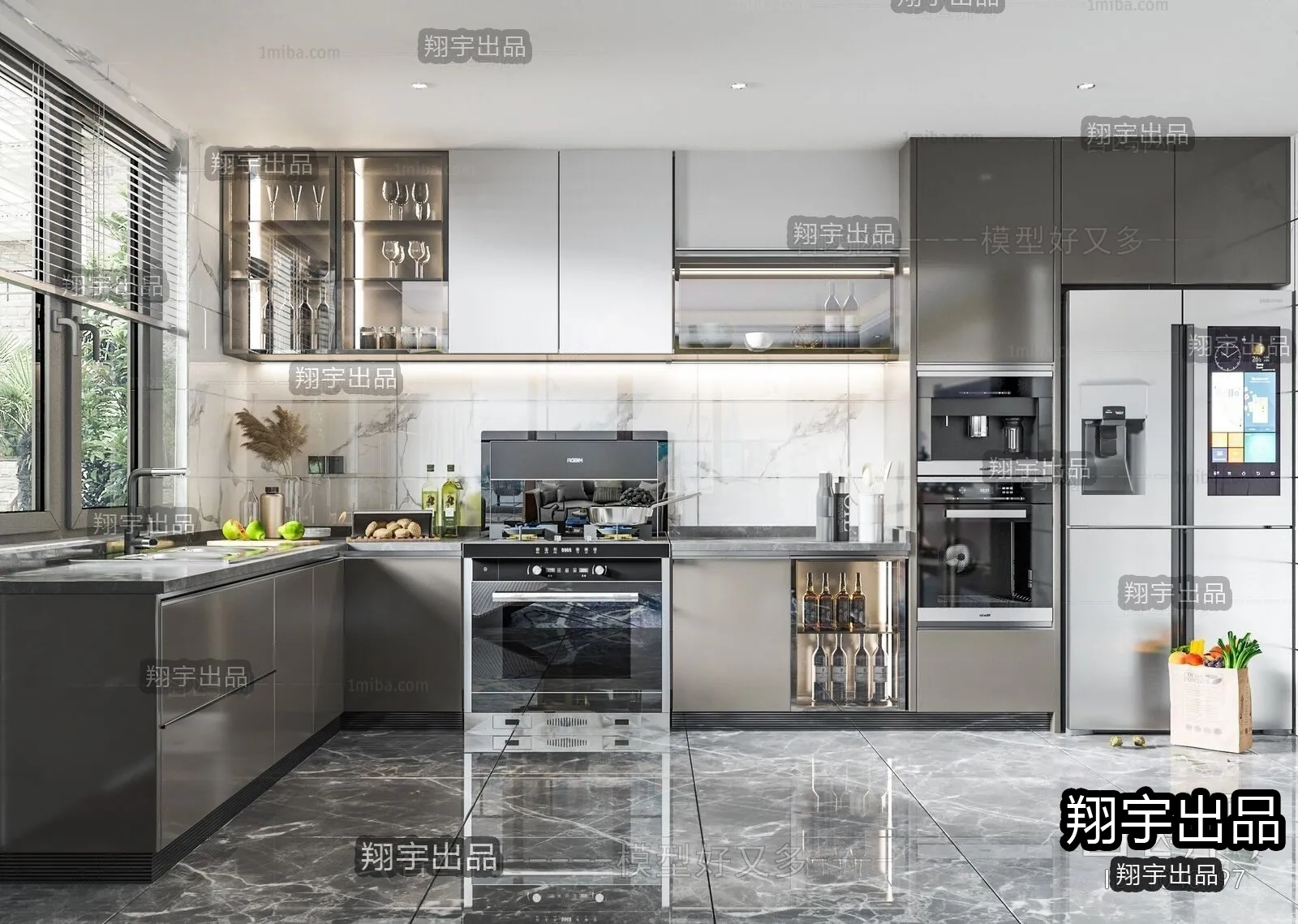 Kitchen 3D Interior Scene - 3D Models - 084