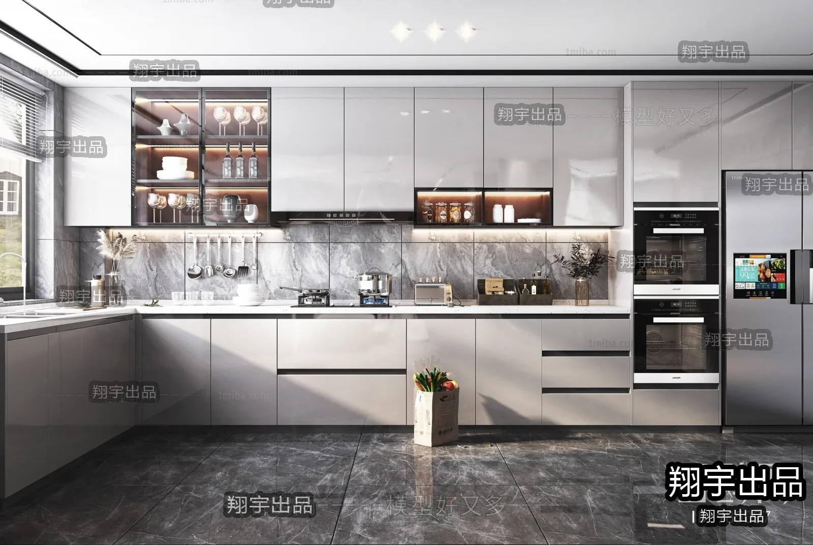 Kitchen 3D Interior Scene - 3D Models - 088