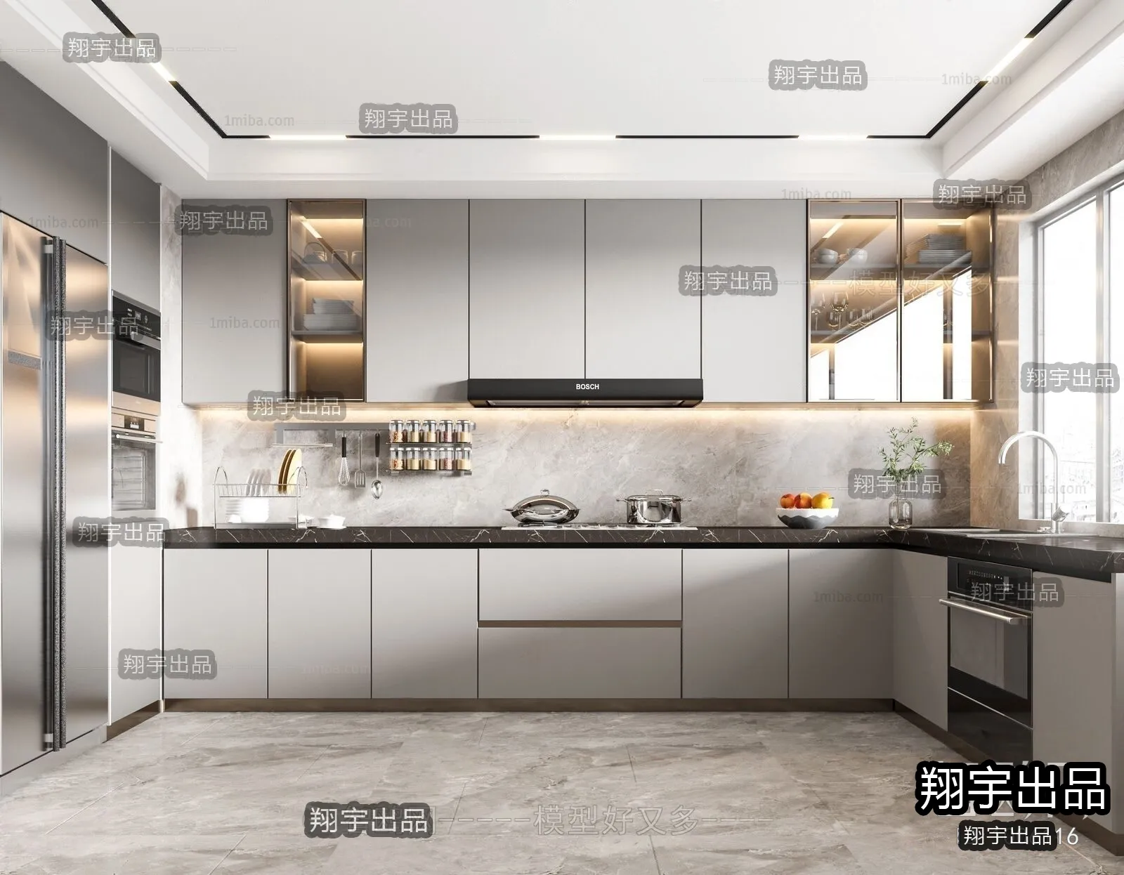 Kitchen 3D Interior Scene - 3D Models - 089