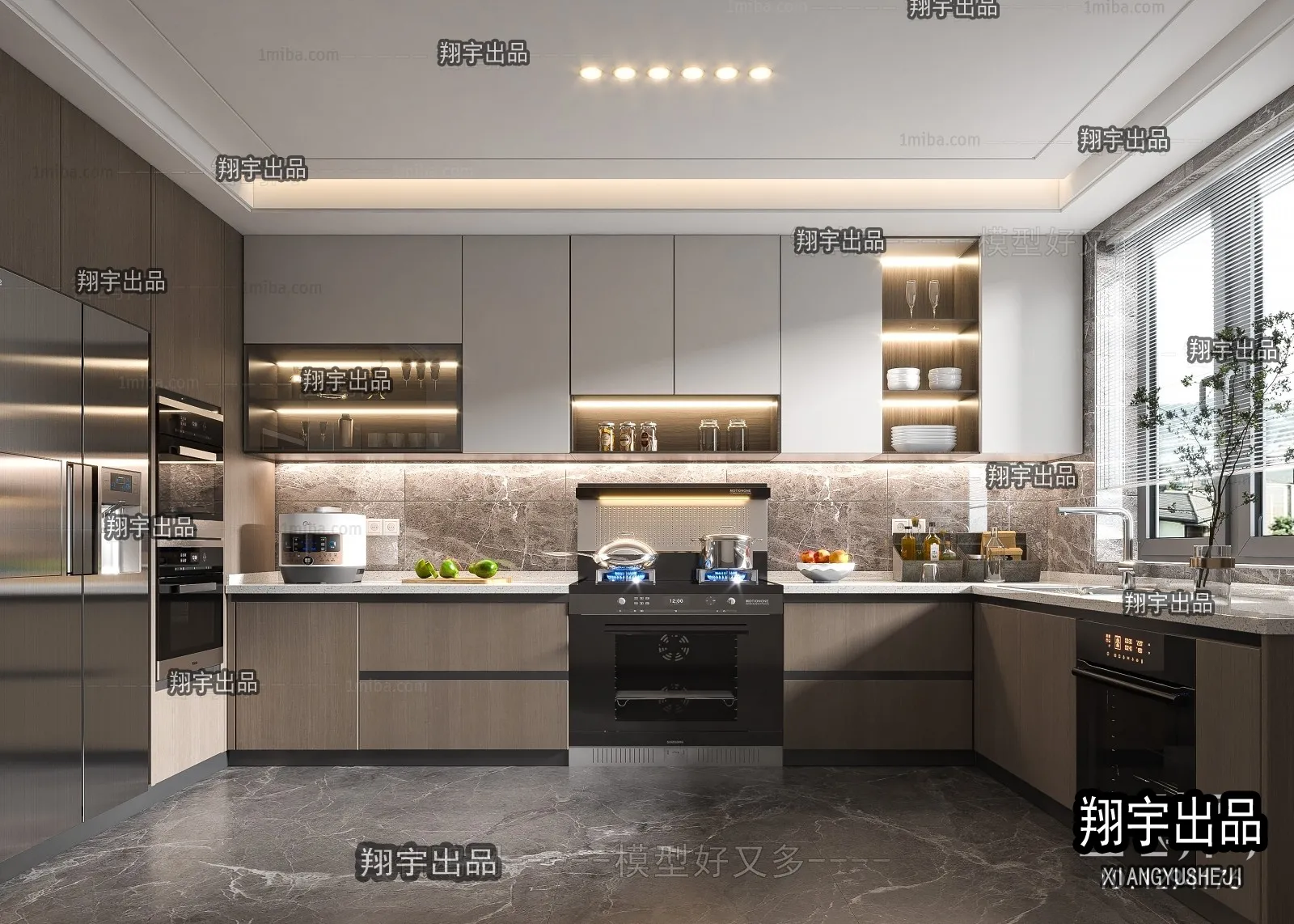 Kitchen 3D Interior Scene - 3D Models - 090