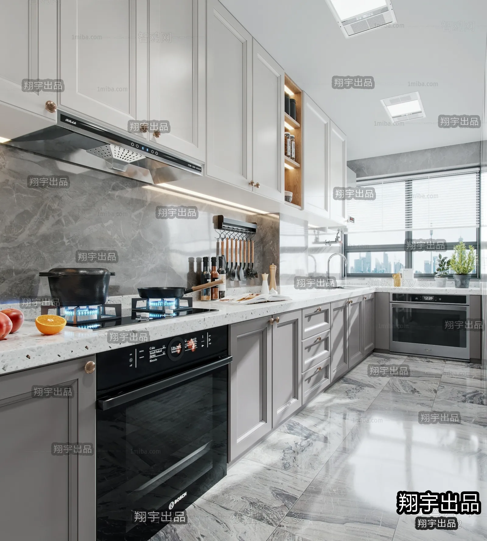 Kitchen 3D Interior Scene - 3D Models - 092