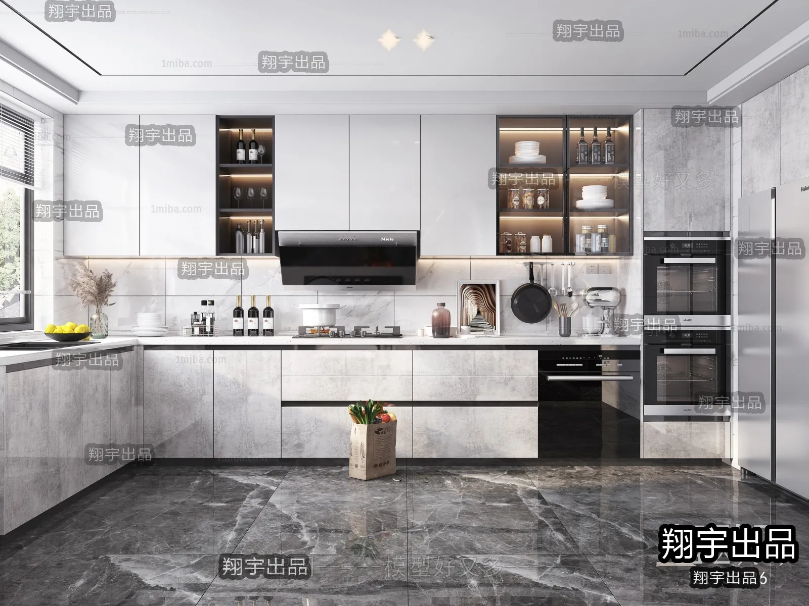 Kitchen 3D Interior Scene - 3D Models - 093
