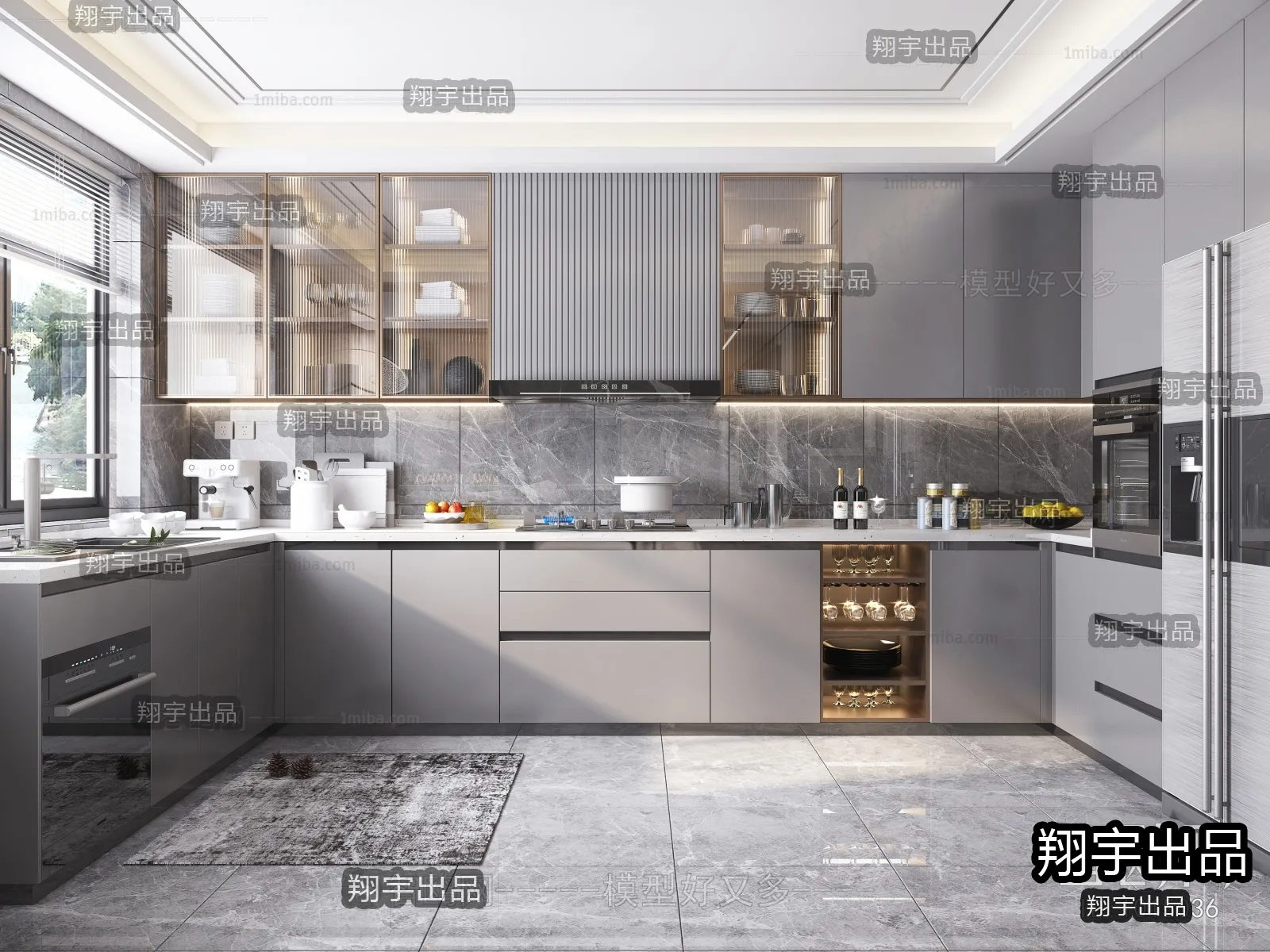 Kitchen 3D Interior Scene - 3D Models - 095