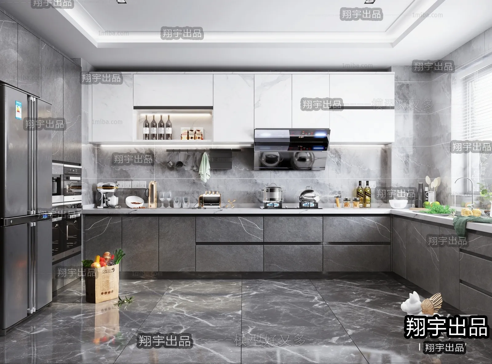 Kitchen 3D Interior Scene - 3D Models - 096