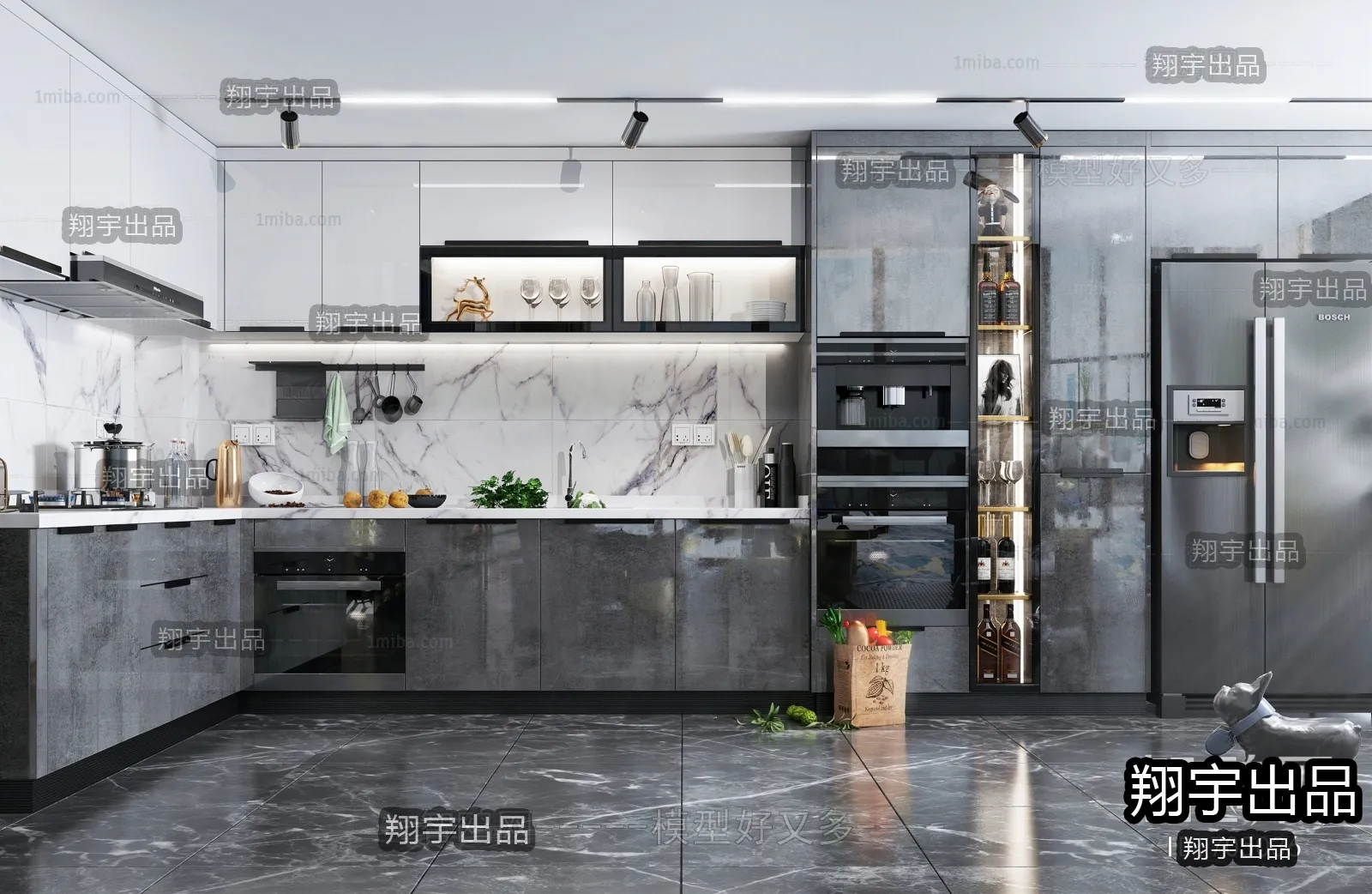 Kitchen 3D Interior Scene - 3D Models - 097