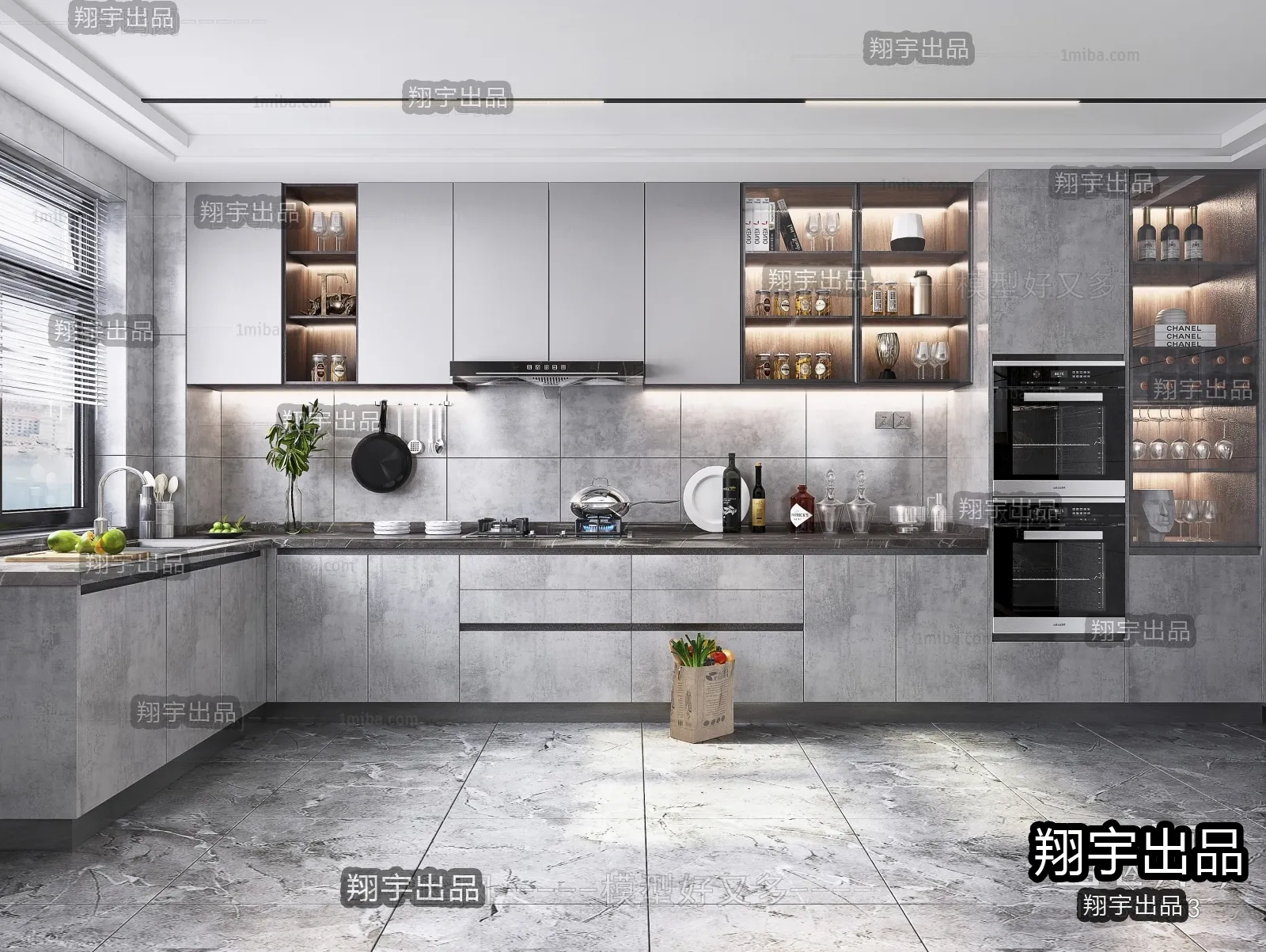 Kitchen 3D Interior Scene - 3D Models - 100