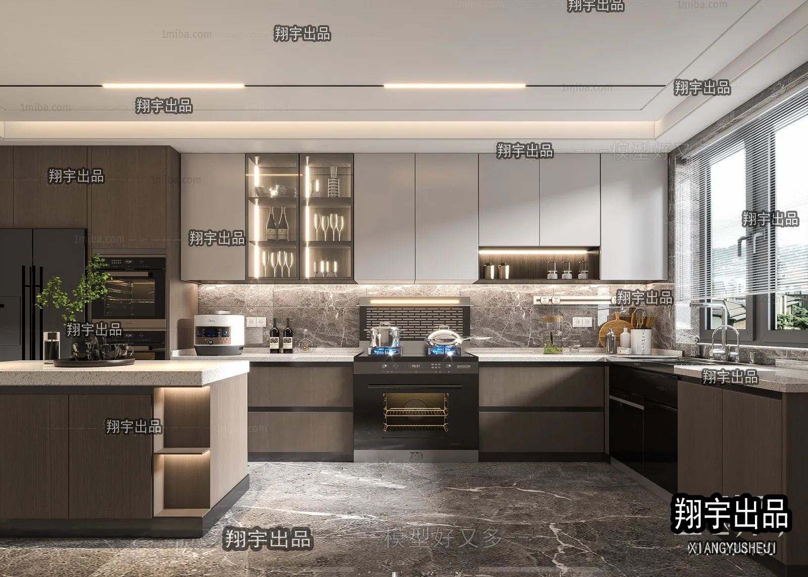 Kitchen 3D Interior Scene - 3D Models - 101