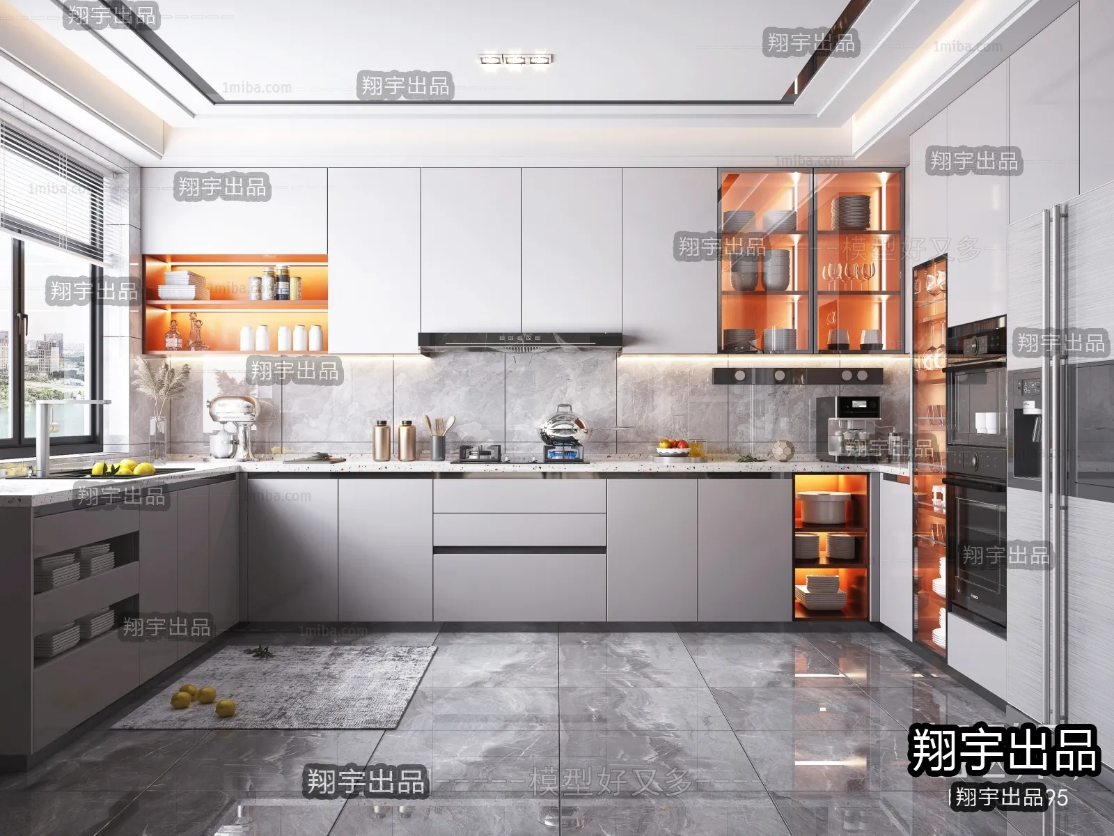 Kitchen 3D Interior Scene - 3D Models - 102
