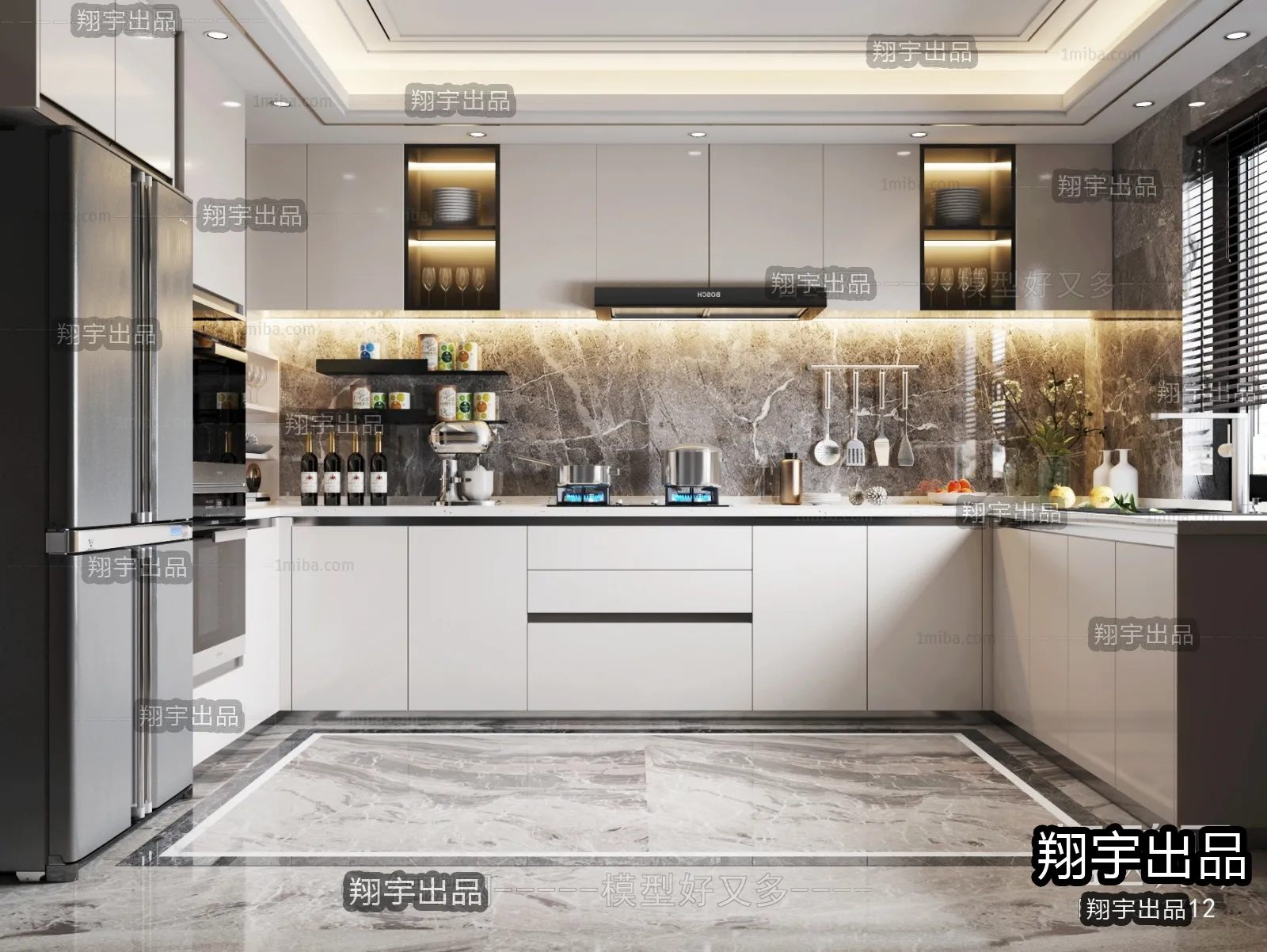 Kitchen 3D Interior Scene - 3D Models - 106