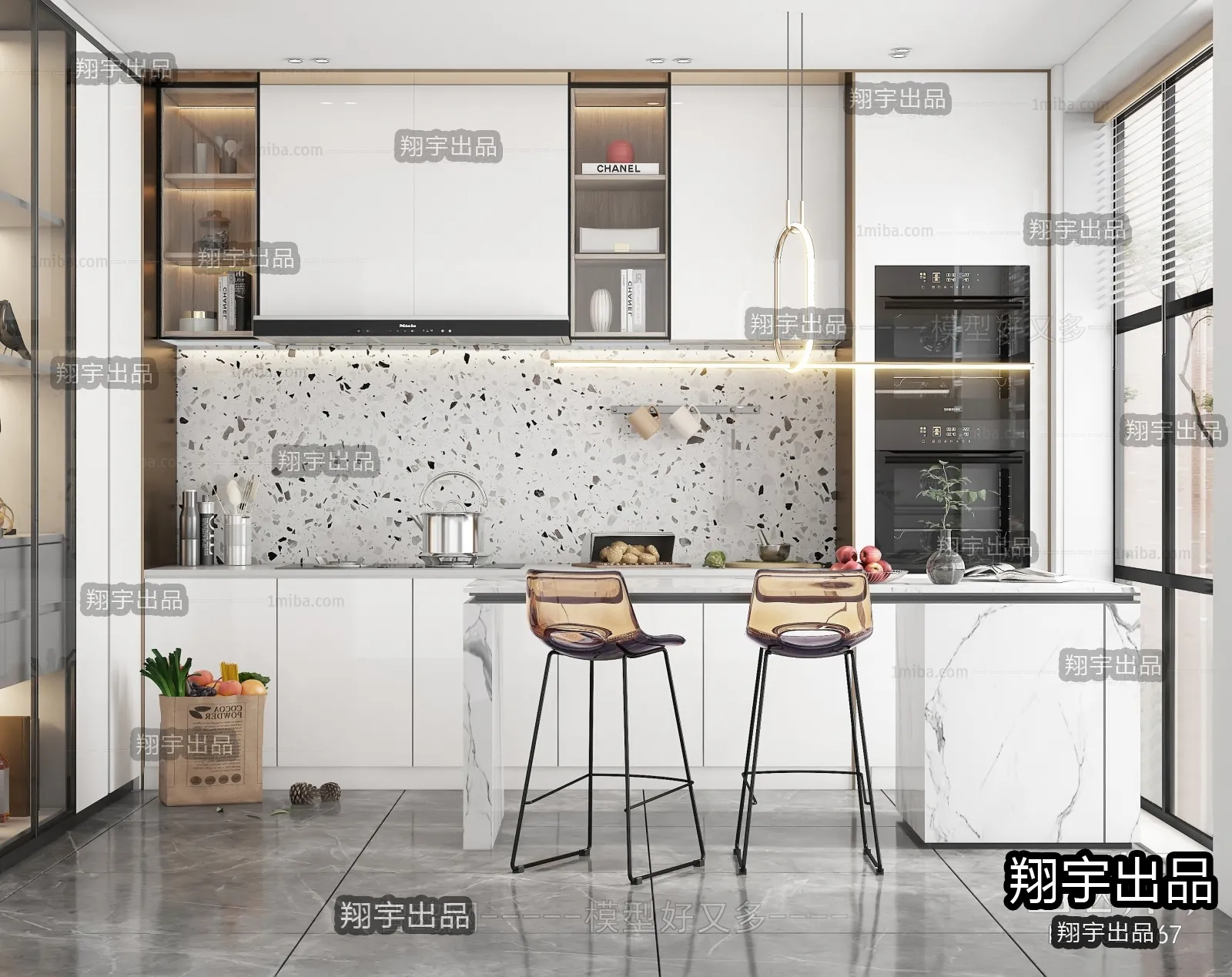 Kitchen 3D Interior Scene - 3D Models - 107