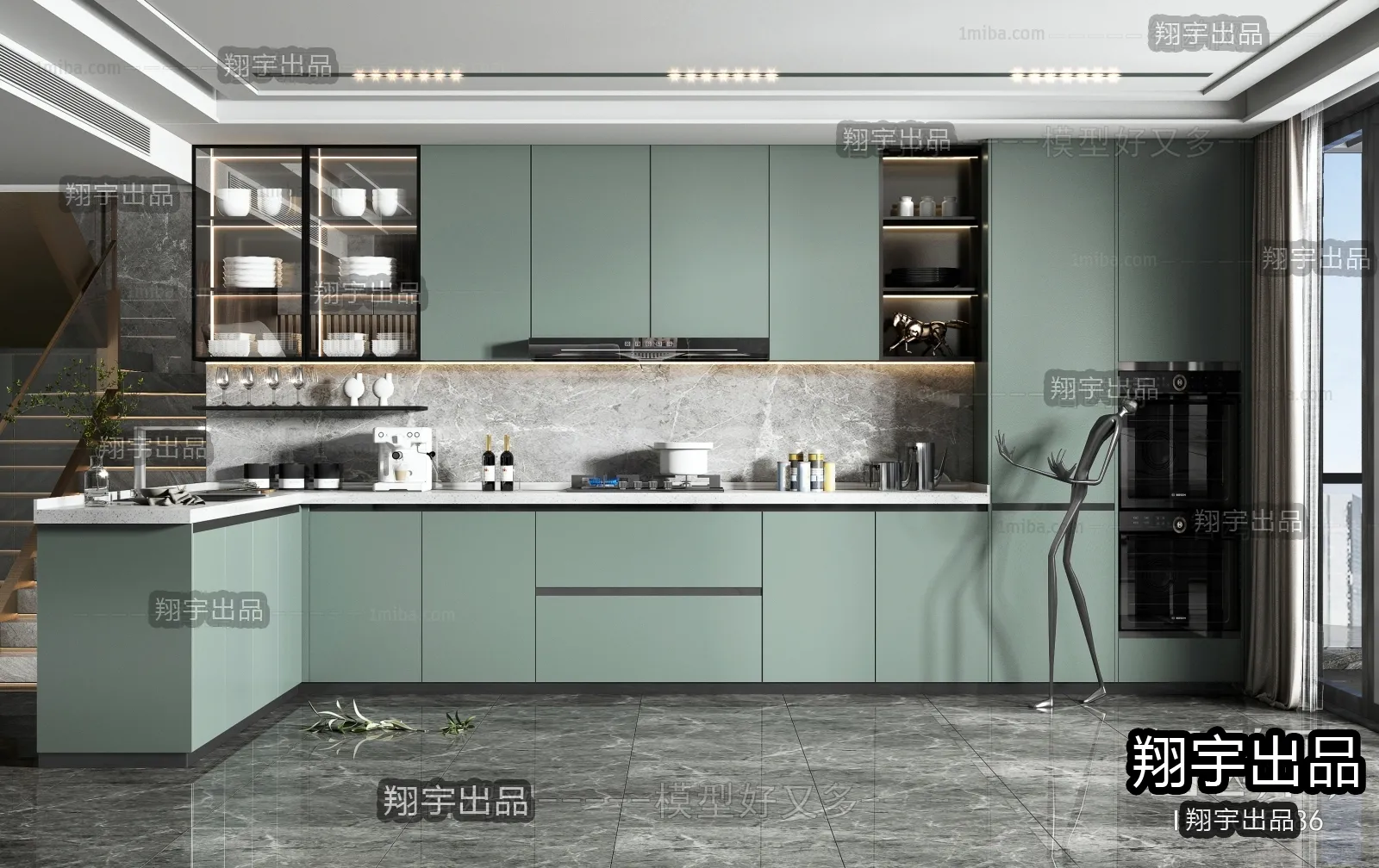 Kitchen 3D Interior Scene - 3D Models - 110