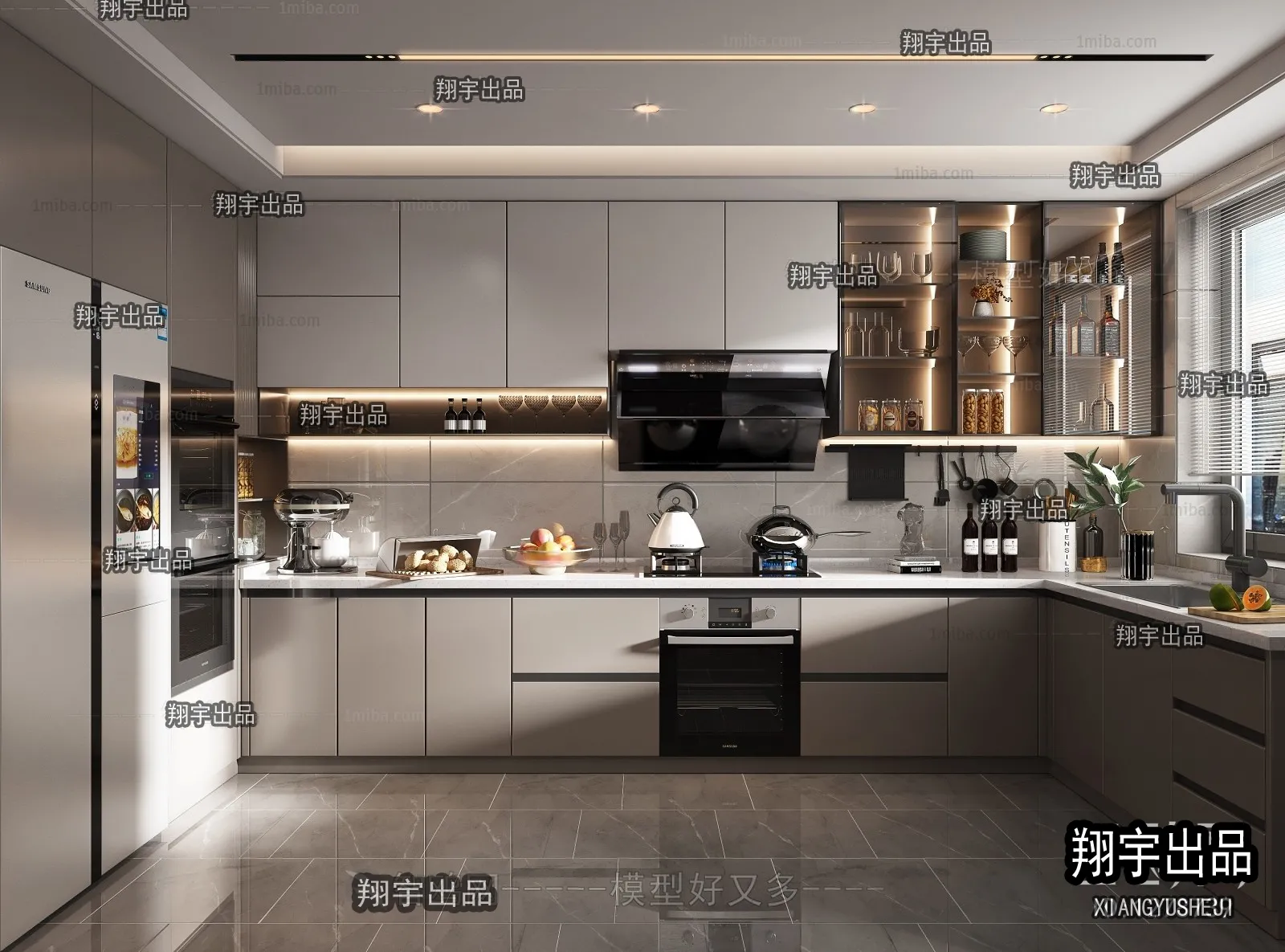 Kitchen 3D Interior Scene - 3D Models - 112