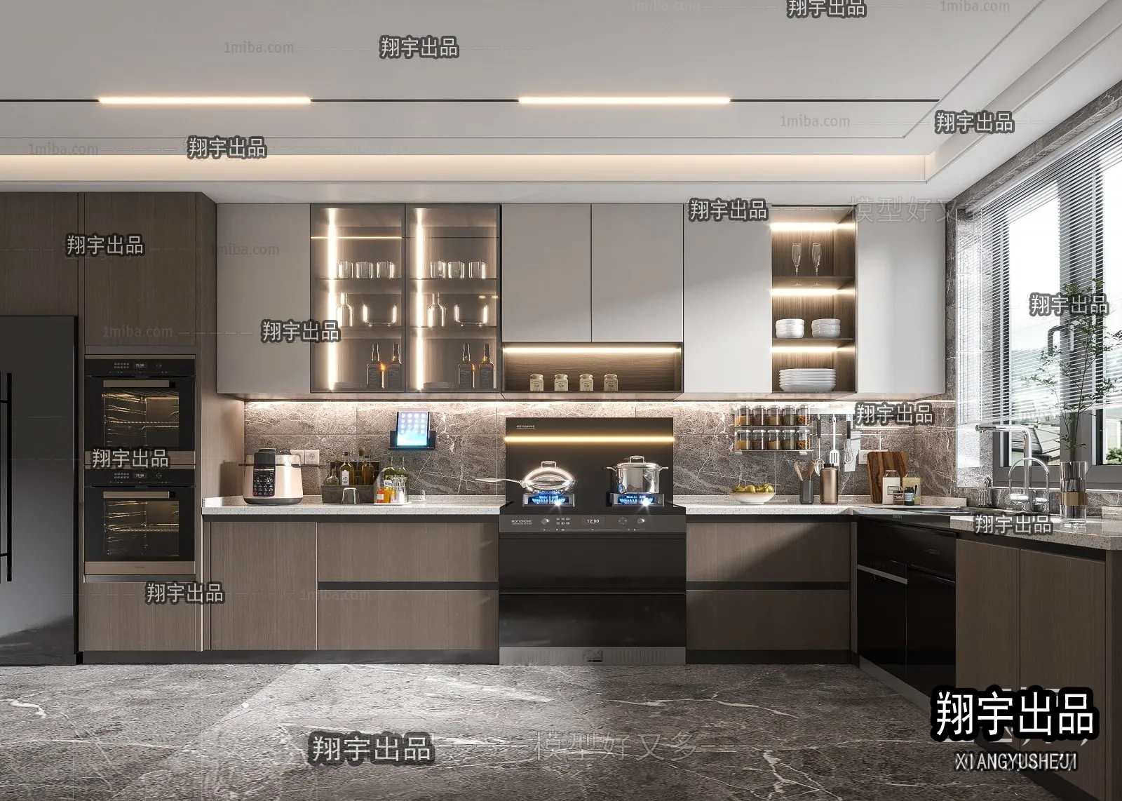 Kitchen 3D Interior Scene - 3D Models - 113