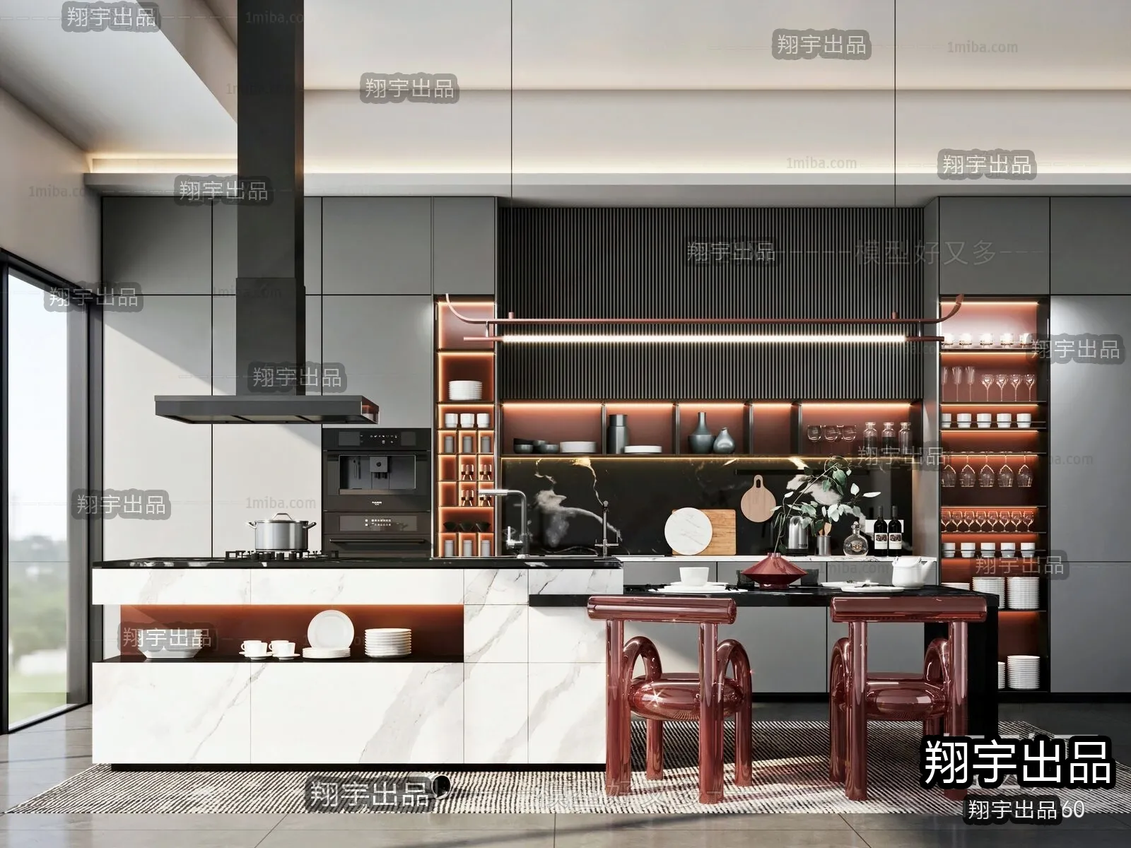Kitchen 3D Interior Scene - 3D Models - 114