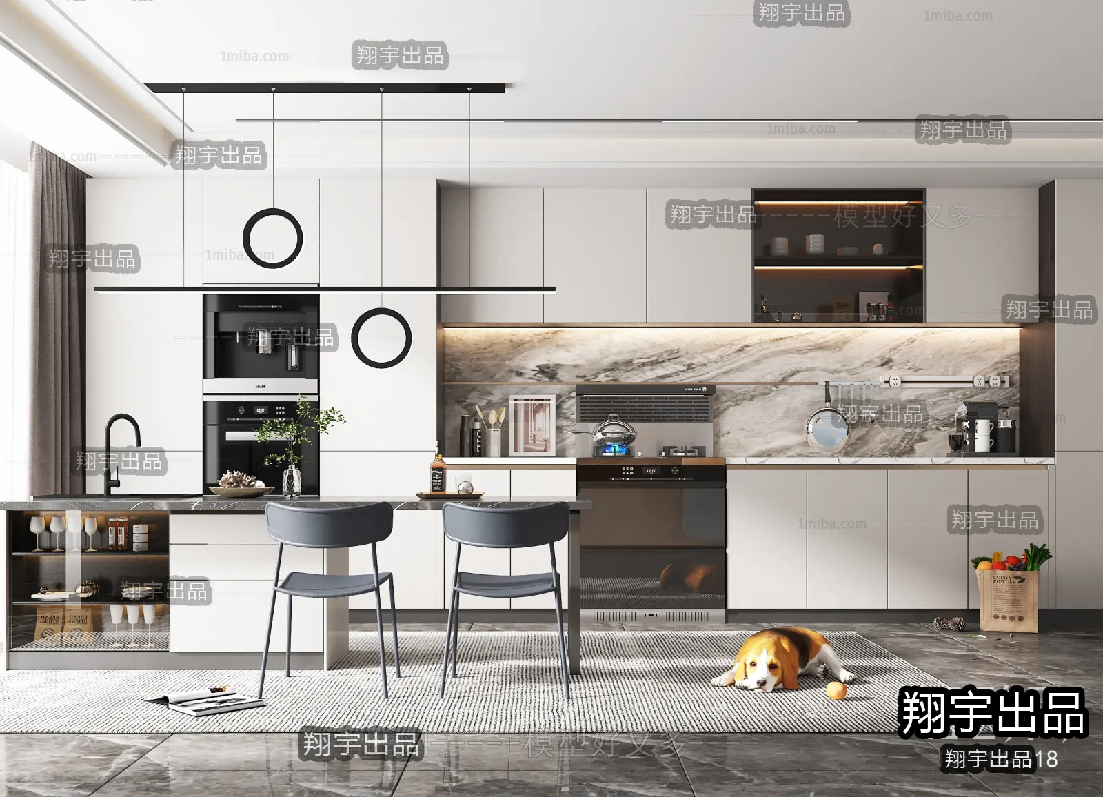 Kitchen 3D Interior Scene - 3D Models - 115