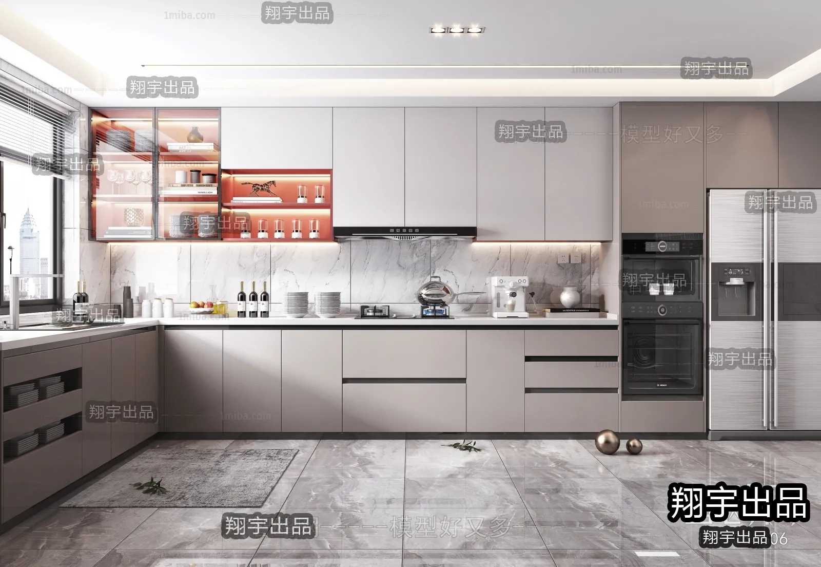 Kitchen 3D Interior Scene - 3D Models - 117