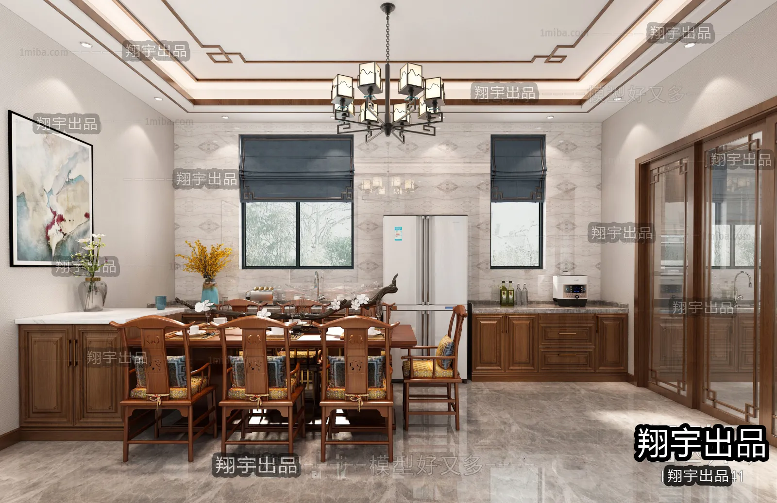 Kitchen 3D Interior Scene - 3D Models - 118