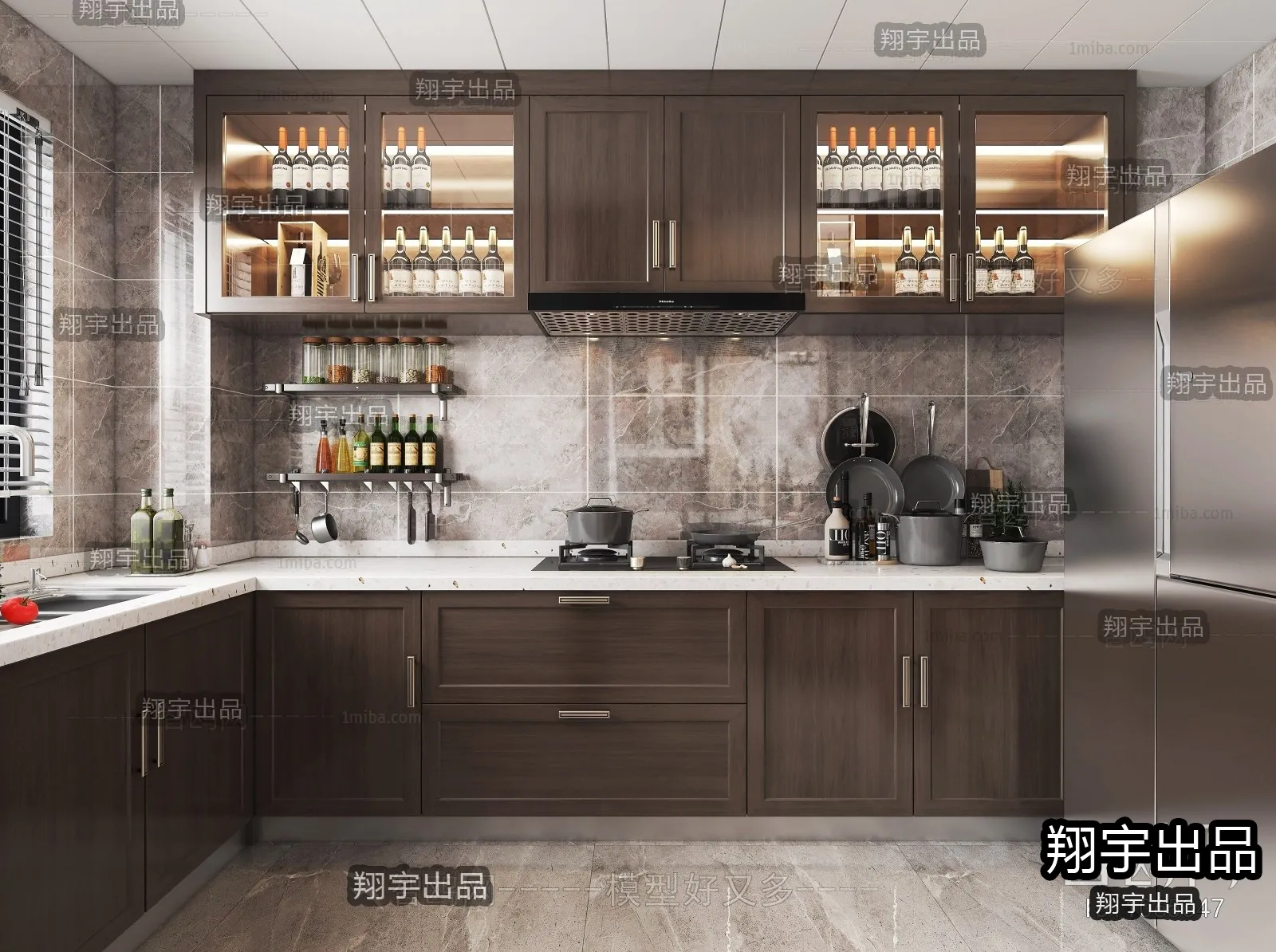 Kitchen 3D Interior Scene - 3D Models - 121