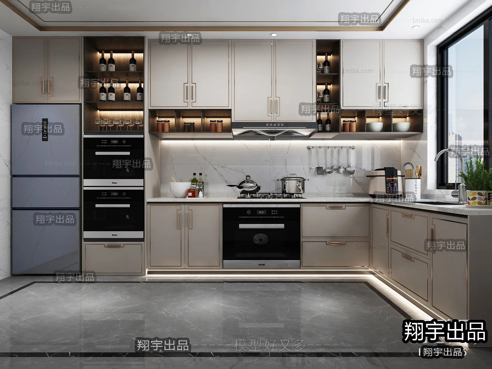 Kitchen 3D Interior Scene - 3D Models - 122