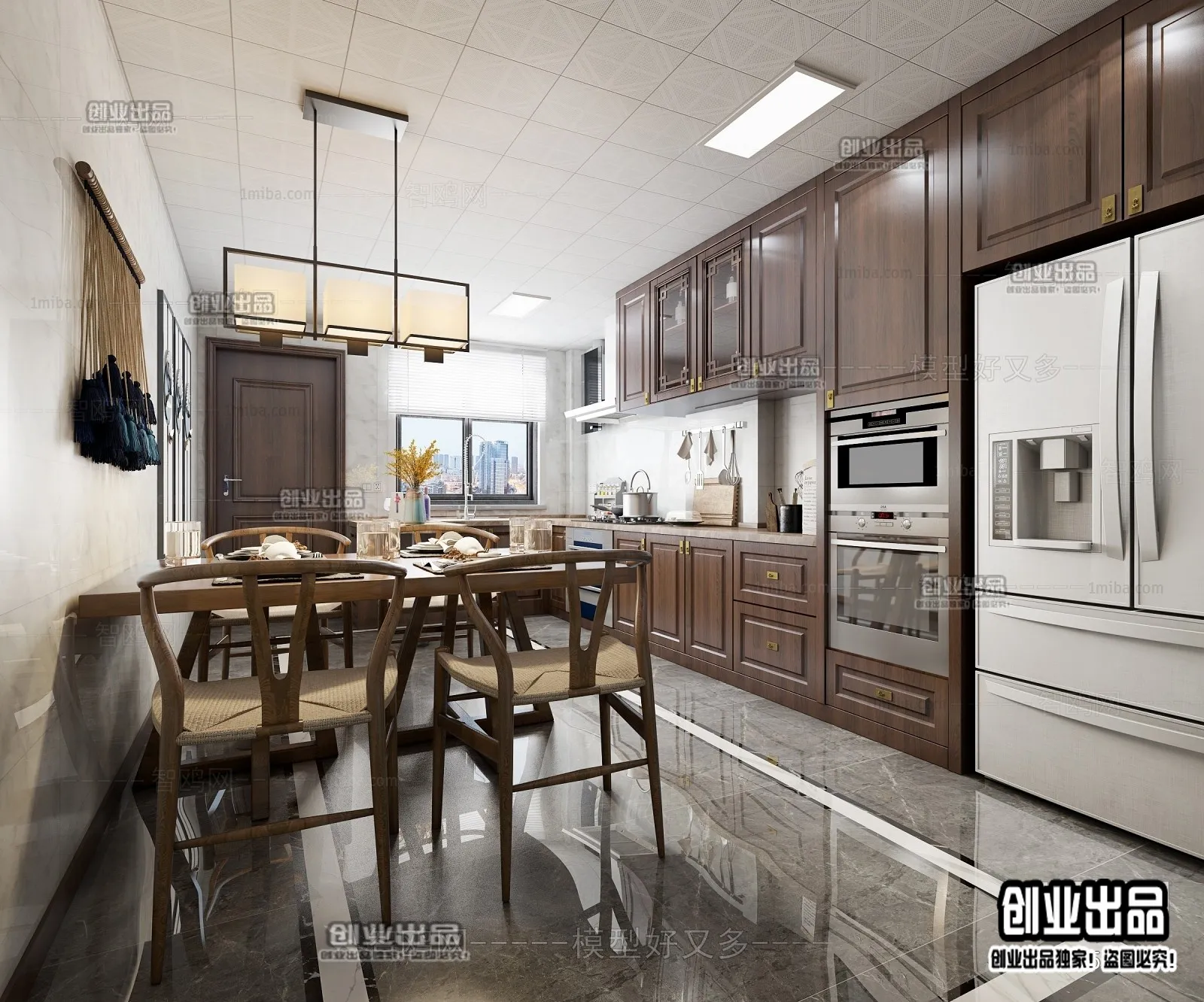 Kitchen 3D Interior Scene - 3D Models - 128