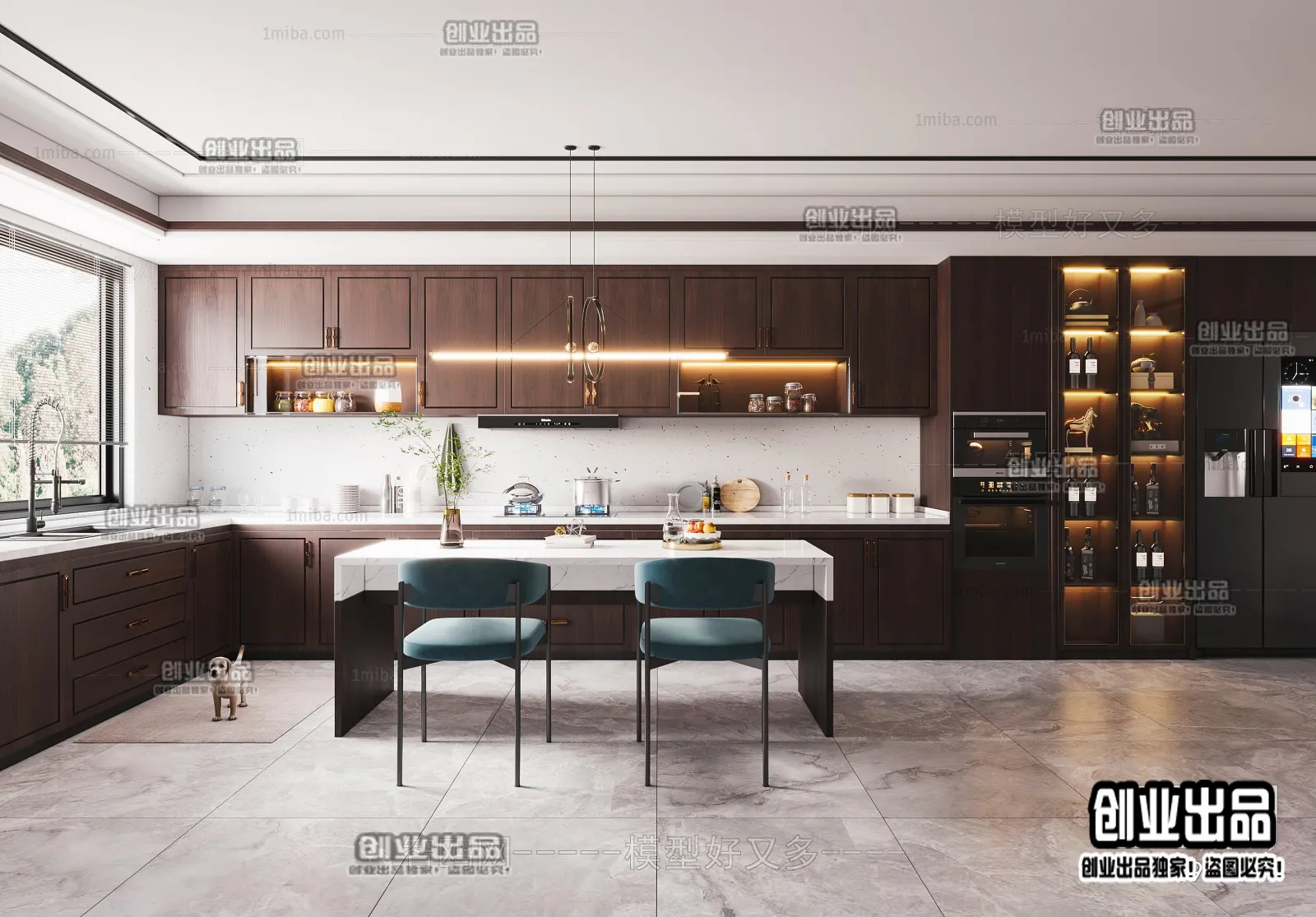 Kitchen 3D Interior Scene - 3D Models - 129
