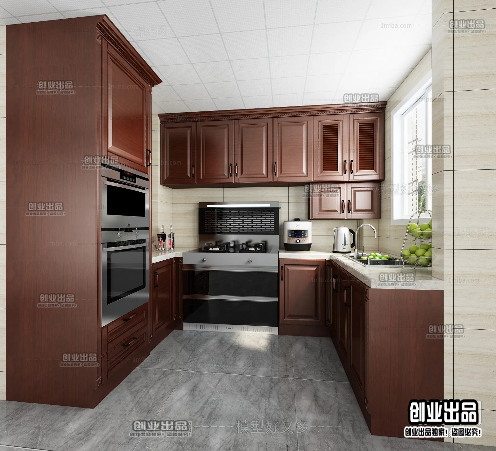 Kitchen 3D Interior Scene - 3D Models - 130