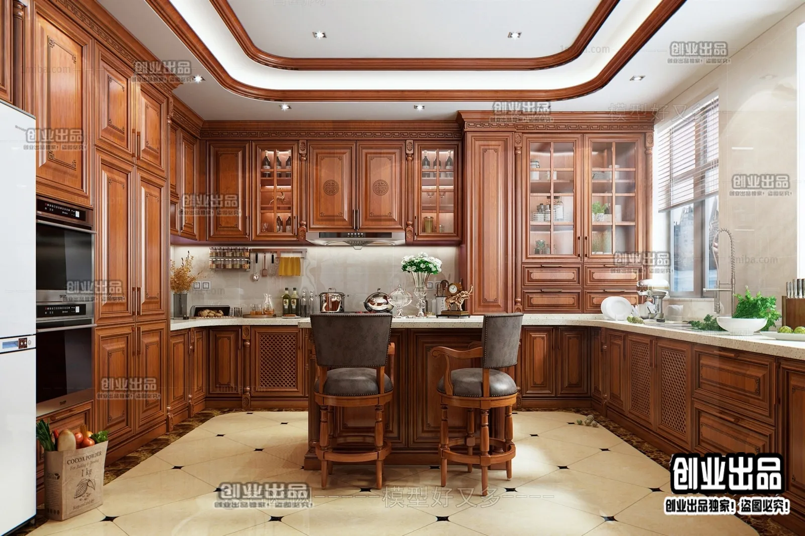 Kitchen 3D Interior Scene - 3D Models - 131