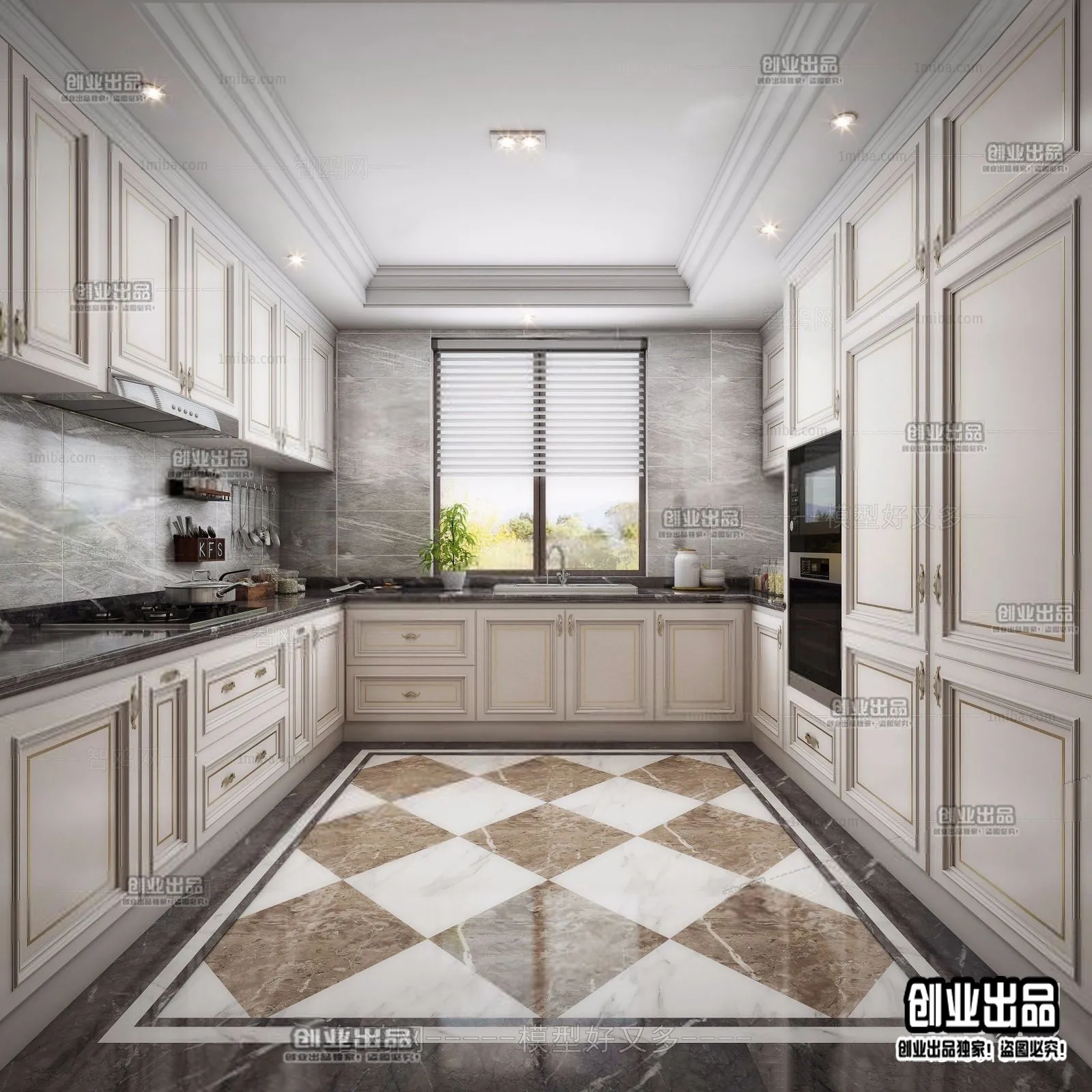 Kitchen 3D Interior Scene - 3D Models - 132