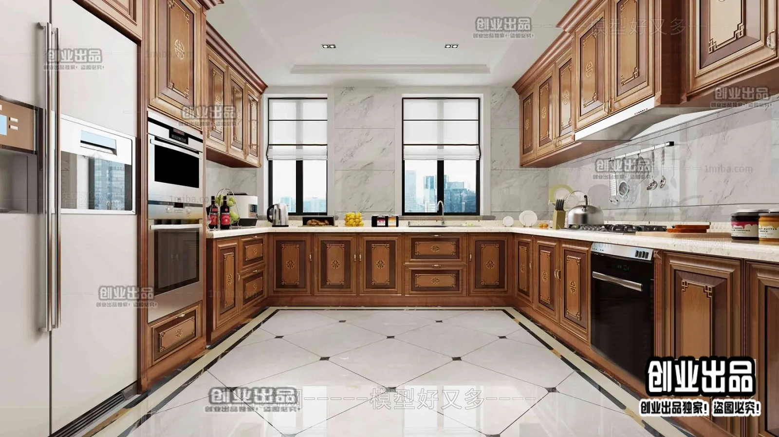 Kitchen 3D Interior Scene - 3D Models - 133