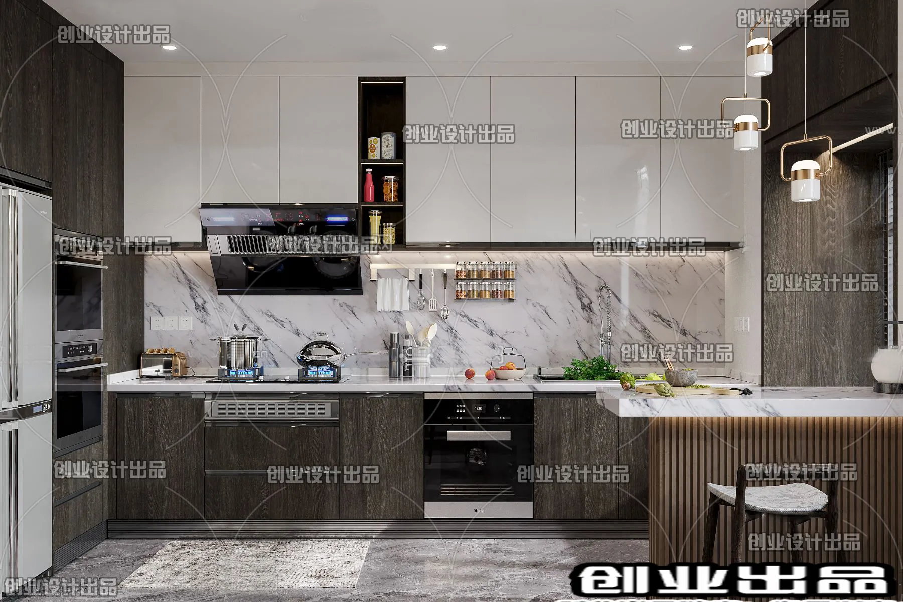 Kitchen 3D Interior Scene - 3D Models - 134