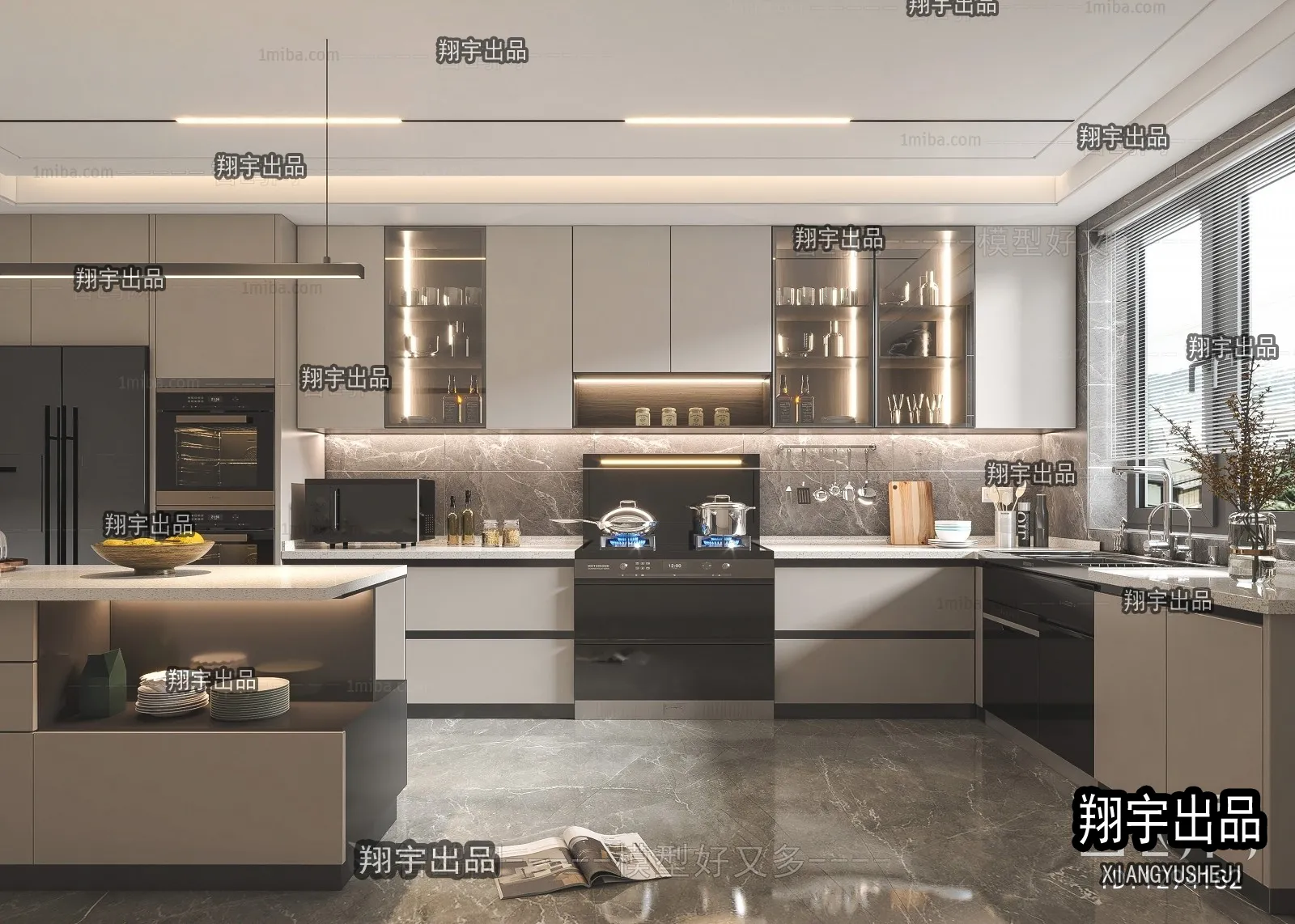 Kitchen 3D Interior Scene - 3D Models - 135